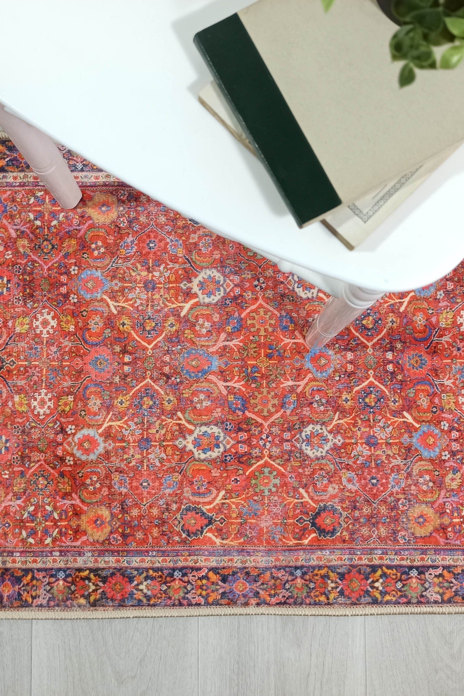 Vivi Red Orange Floral Turkish 2x3 Rug