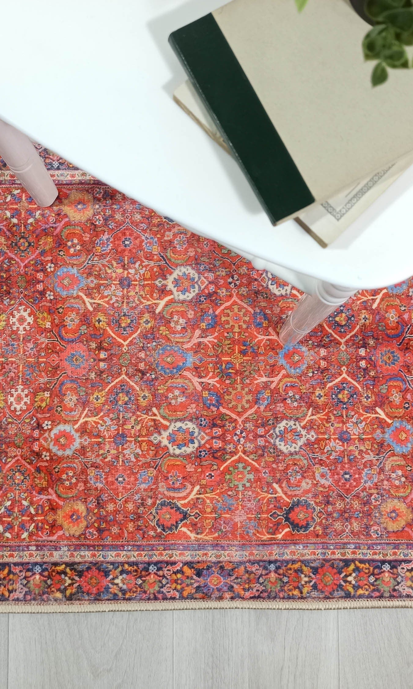 Vivi Red Orange Floral Turkish 2x3 Rug