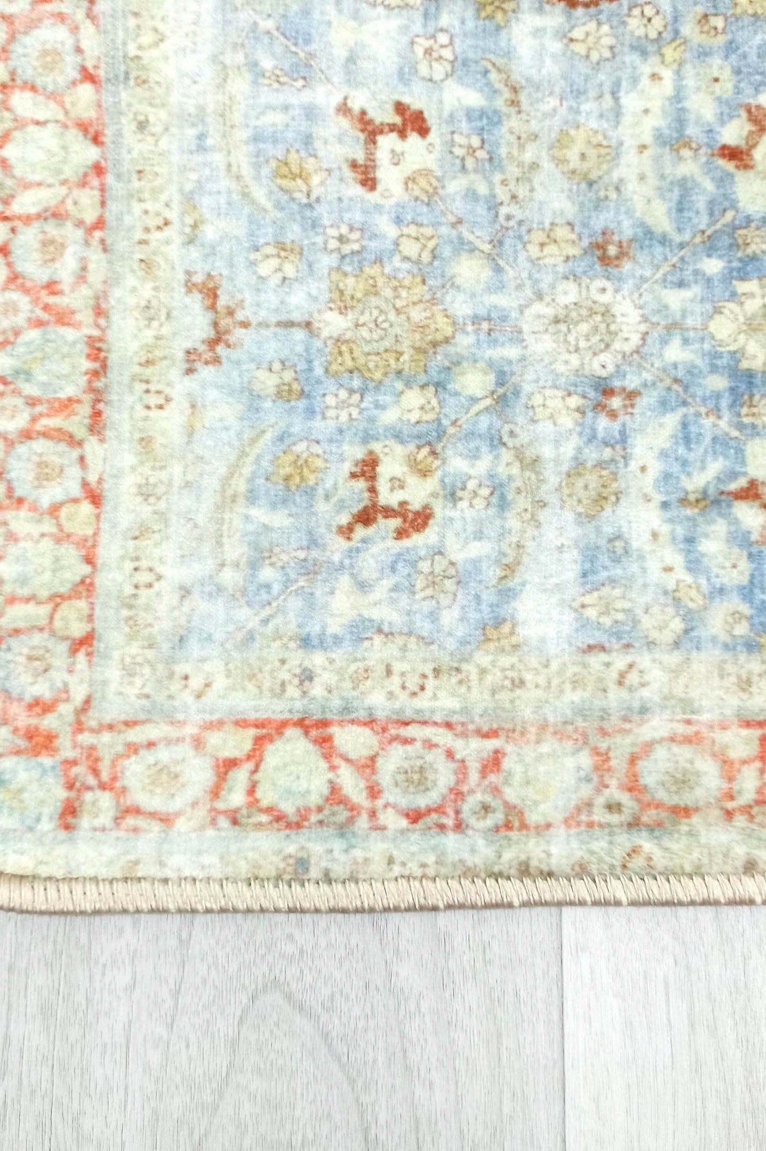 Alys Faded Blue Beige Vintage Turkish 2x3 Rug