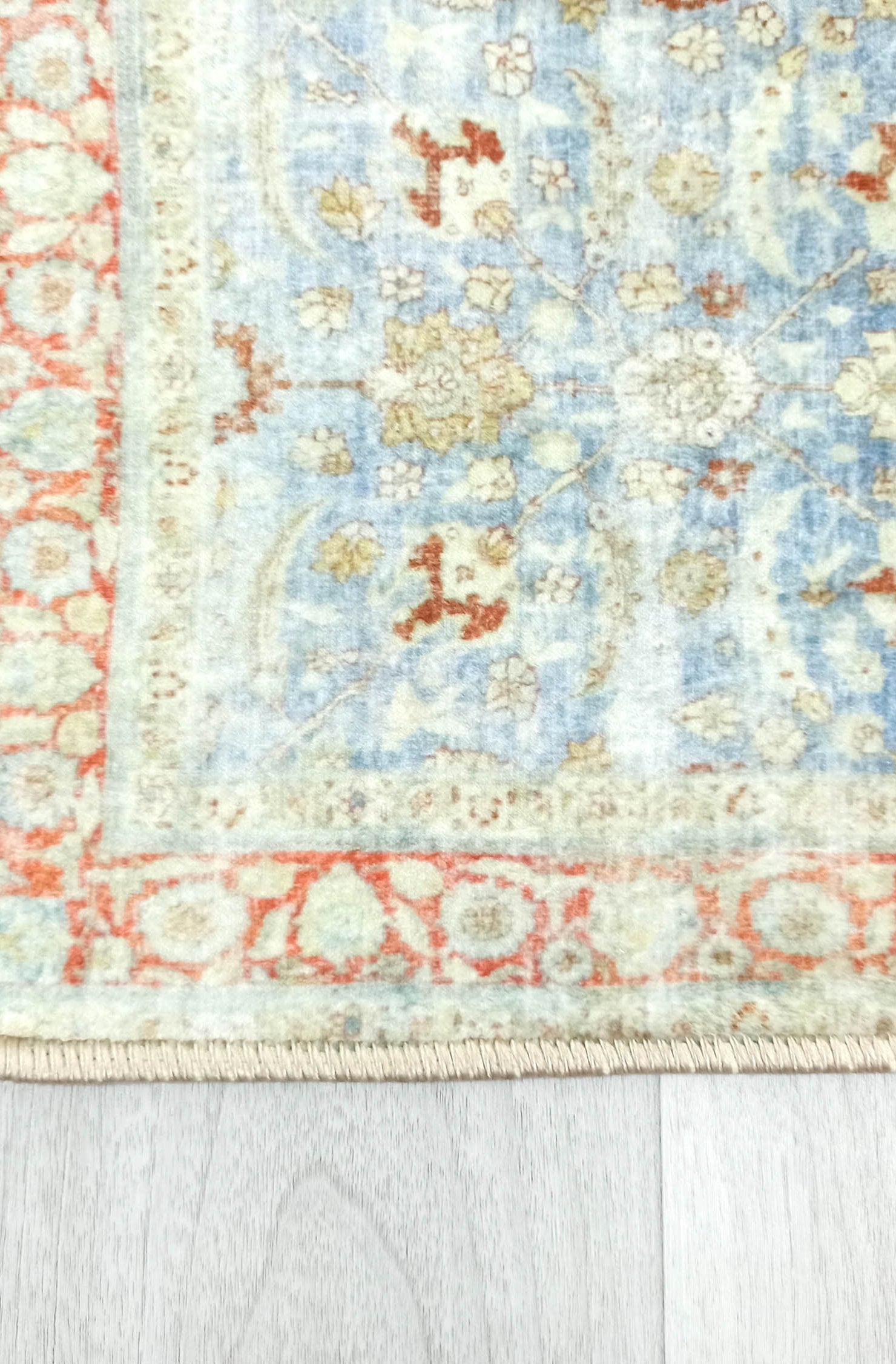Alys Faded Blue Beige Vintage Turkish 2x3 Rug