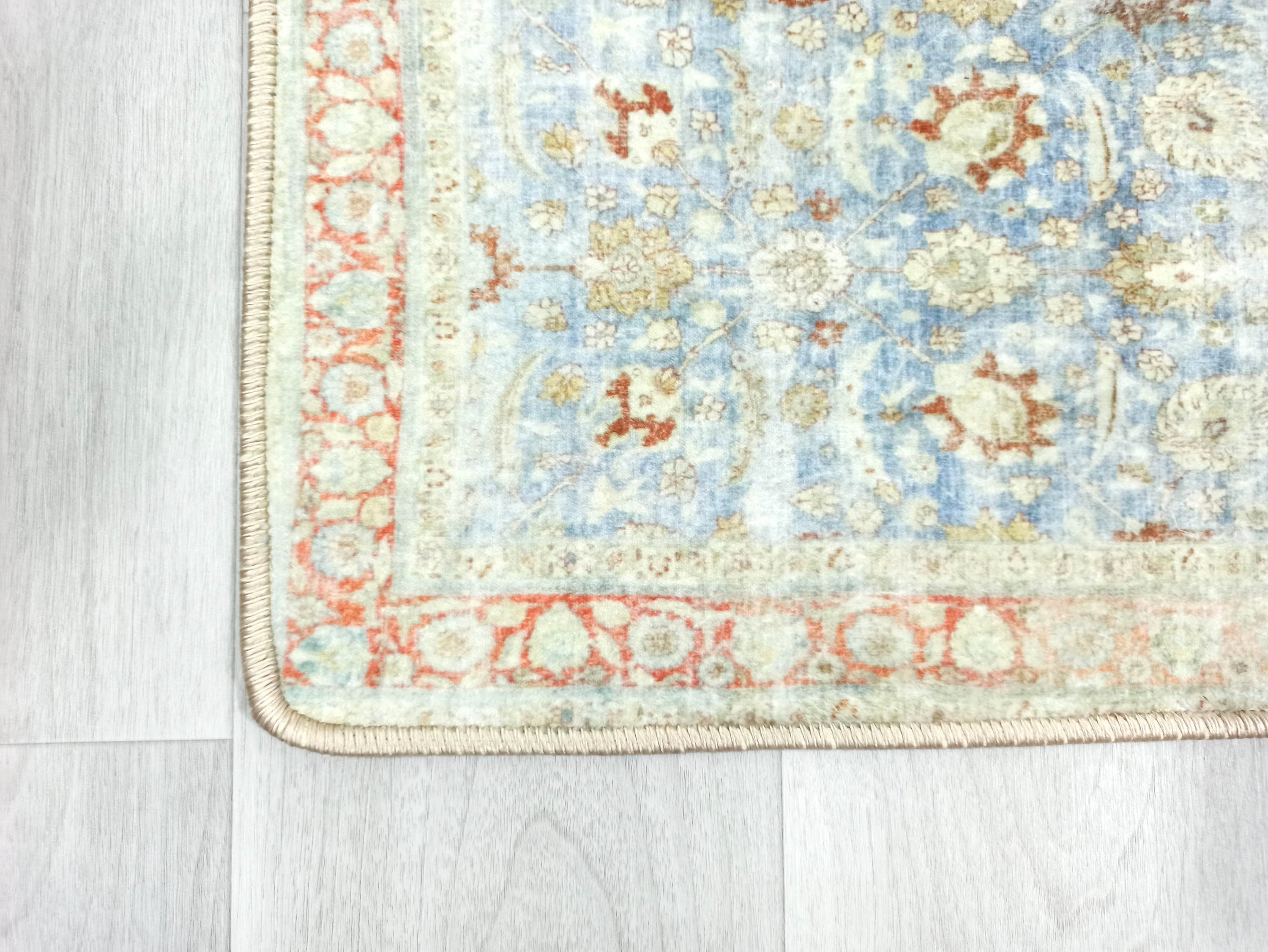 Alys Faded Blue Beige Vintage Turkish 2x3 Rug