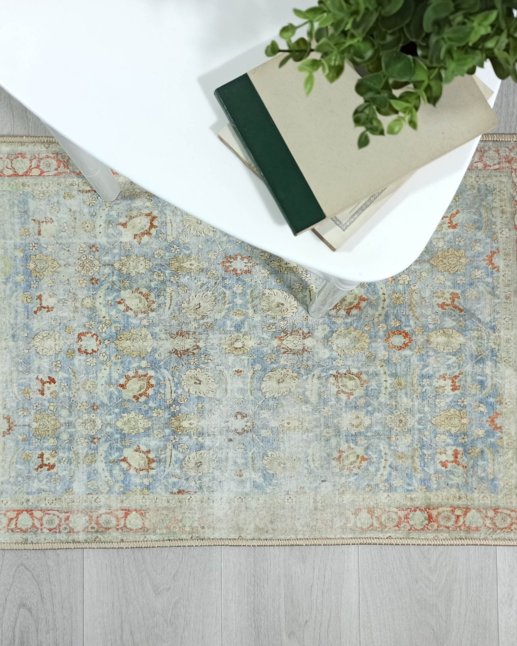 Alys Faded Blue Beige Vintage Turkish 2x3 Rug