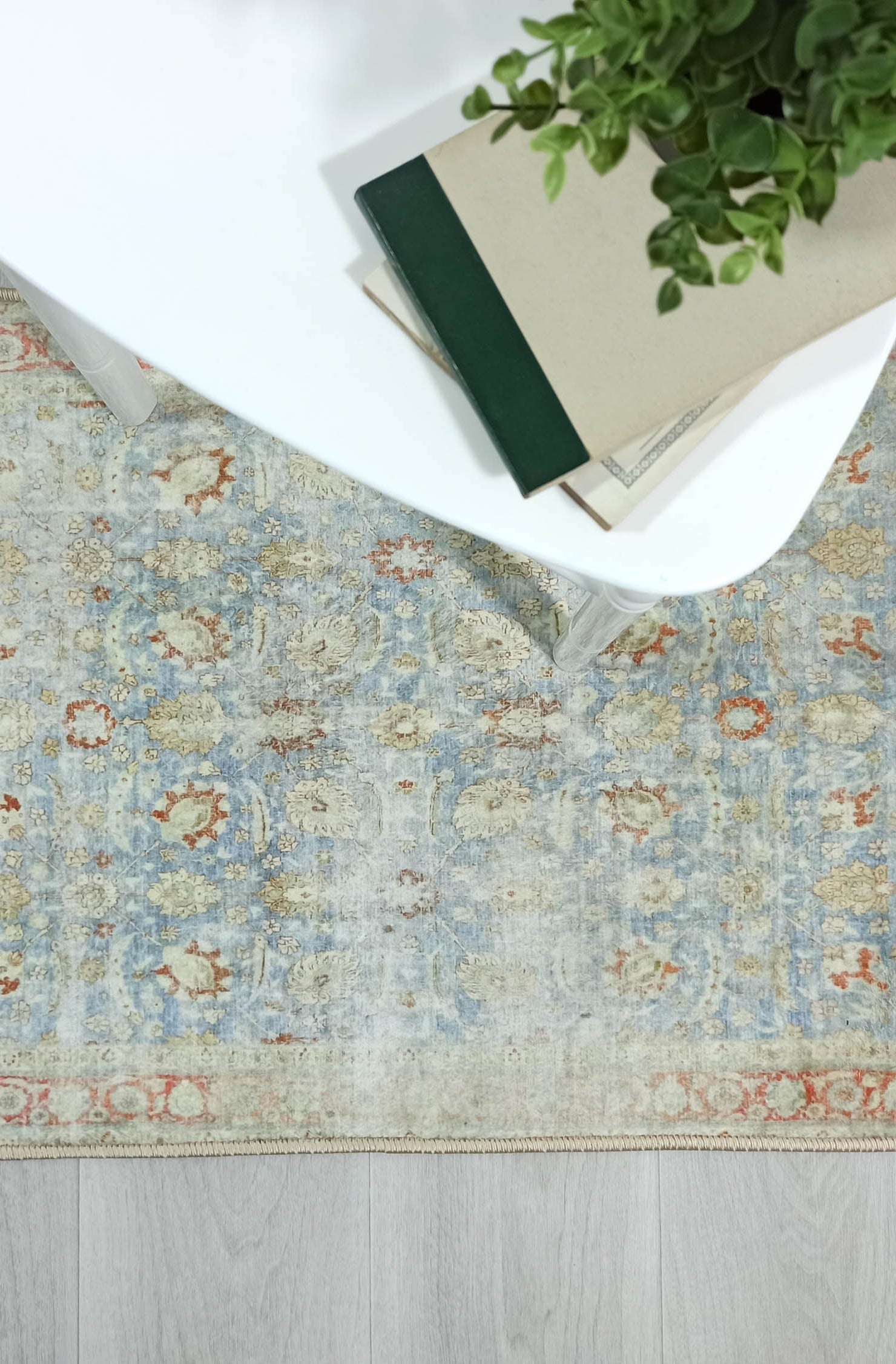 Alys Faded Blue Beige Vintage Turkish 2x3 Rug