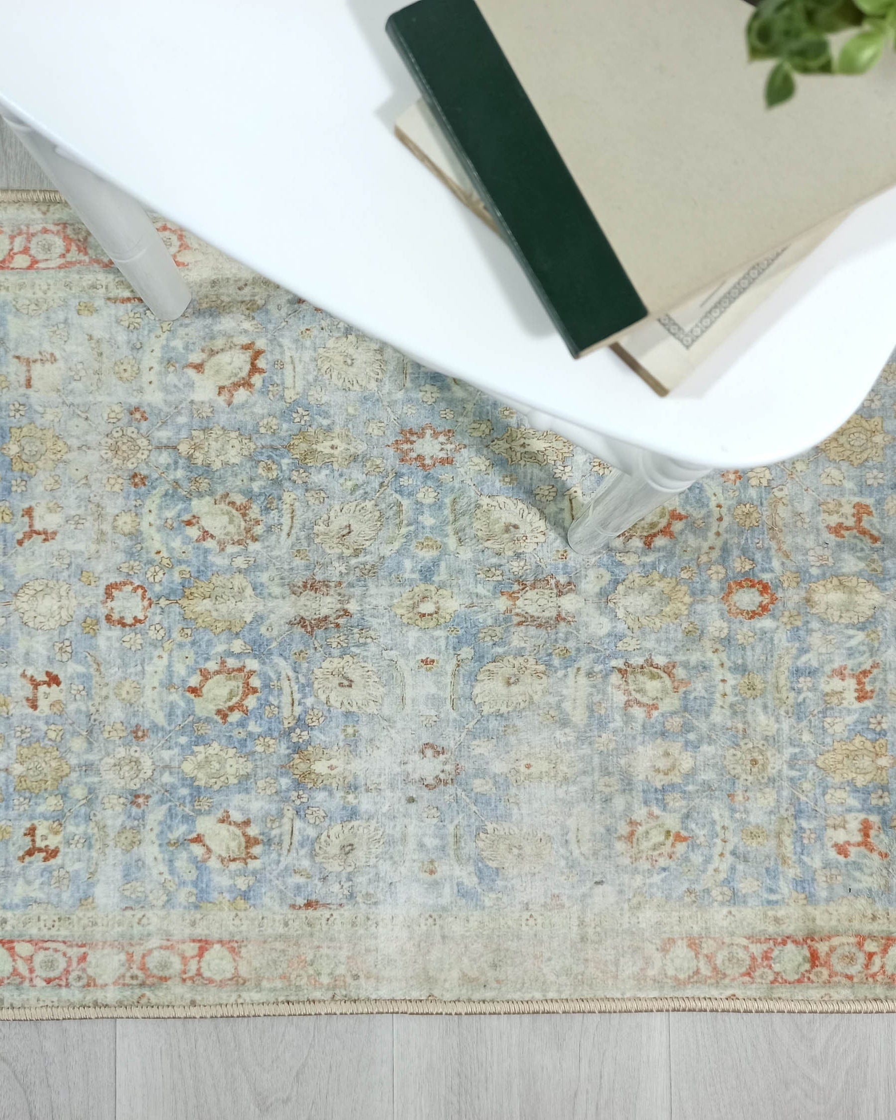 Alys Faded Blue Beige Vintage Turkish 2x3 Rug