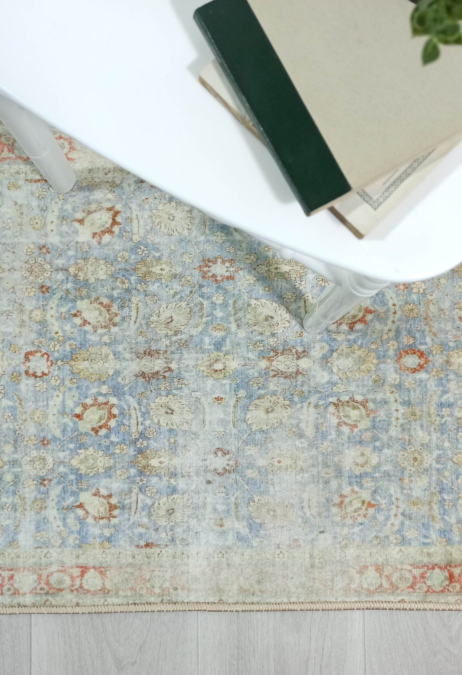 Alys Faded Blue Beige Vintage Turkish 2x3 Rug