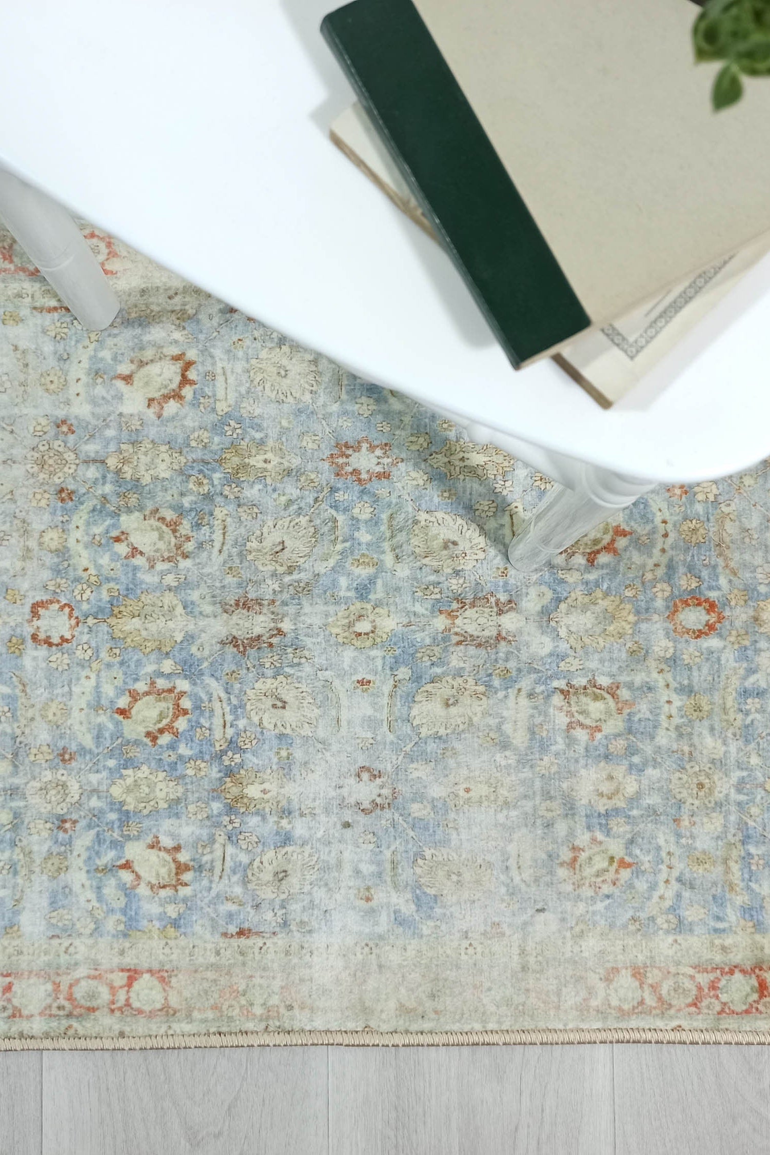 Alys Faded Blue Beige Vintage Turkish 2x3 Rug