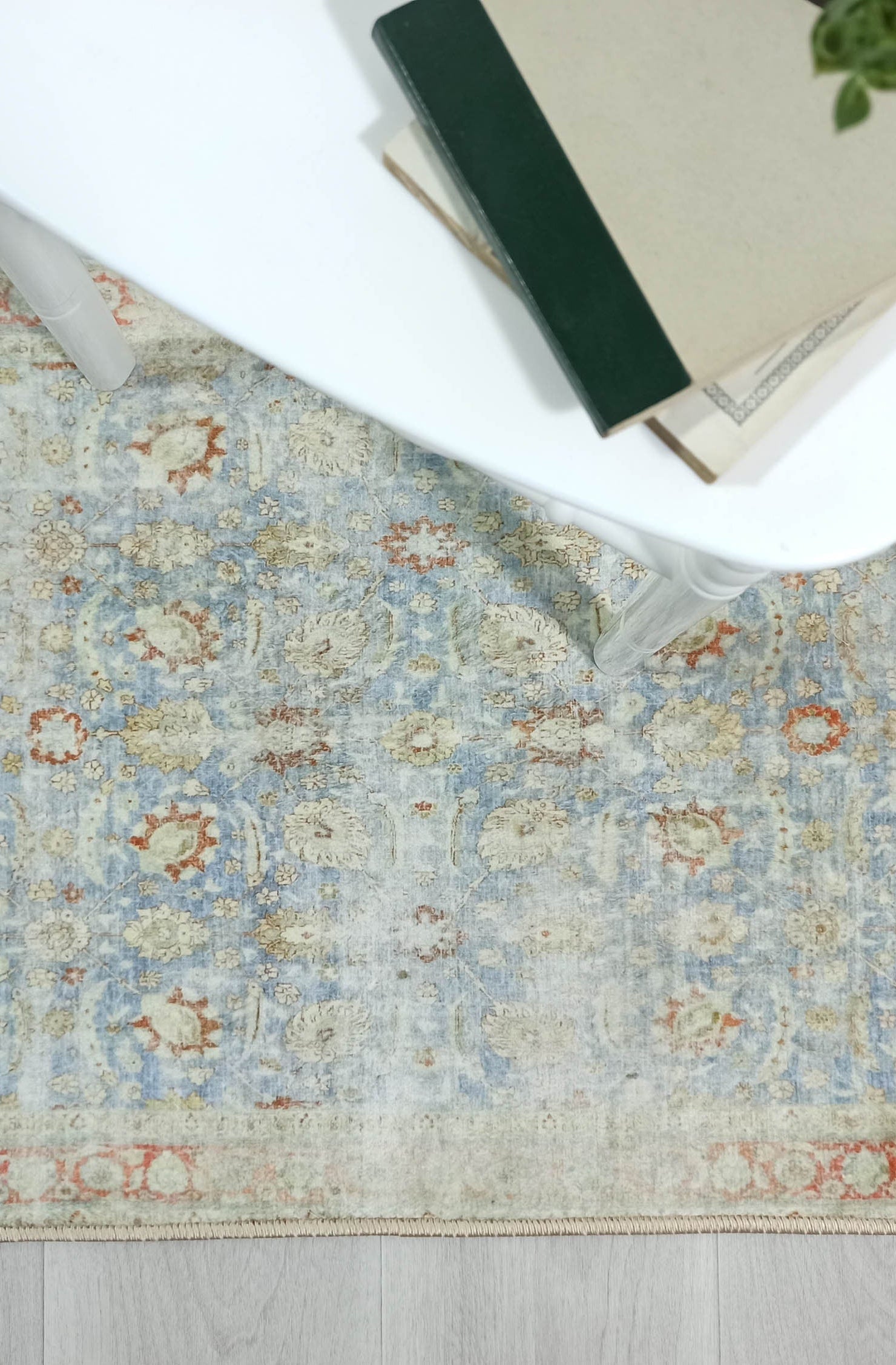 Alys Faded Blue Beige Vintage Turkish 2x3 Rug