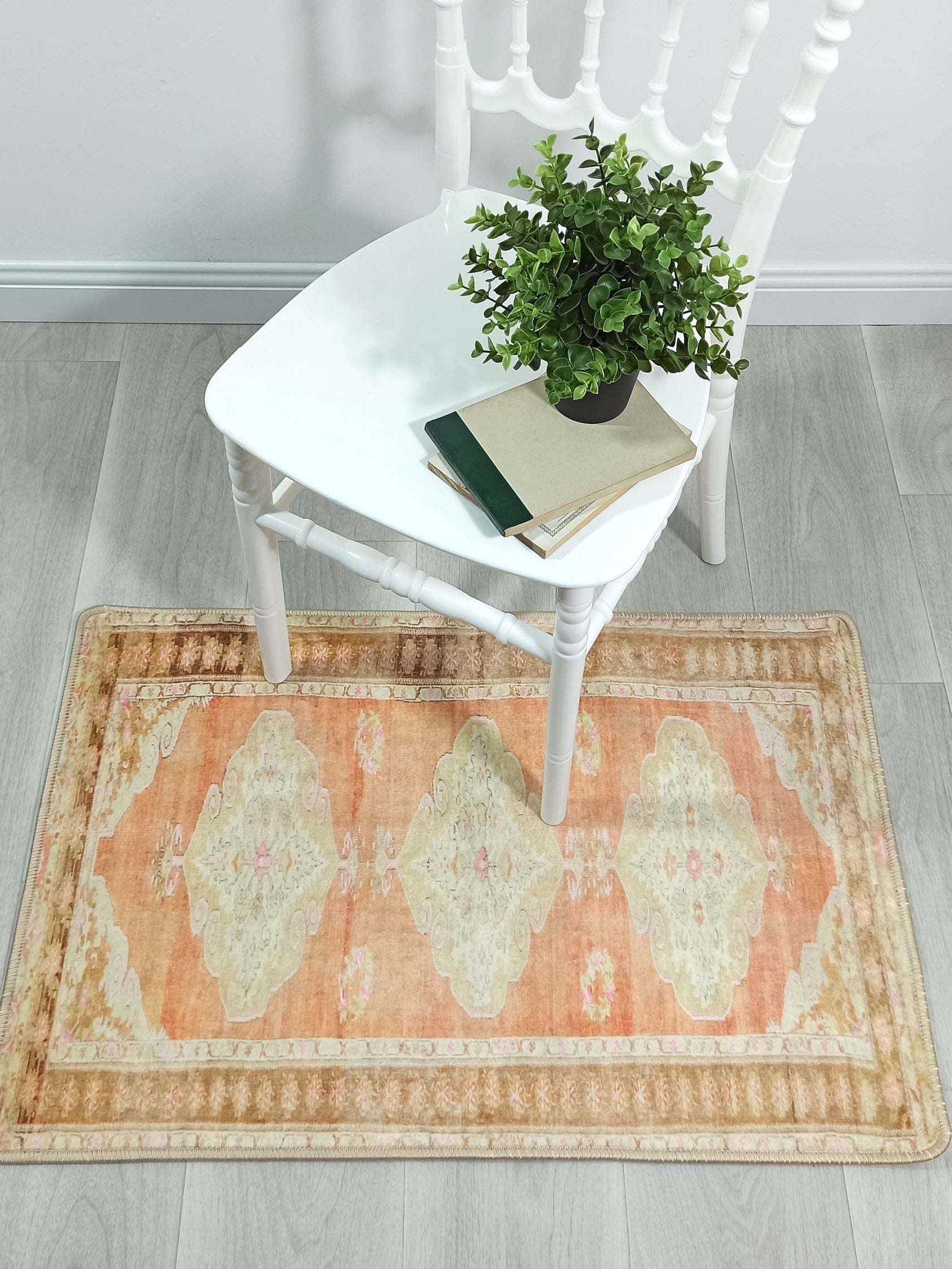 Layne Faded Orange Gold Beige Persian 2x3 Rug