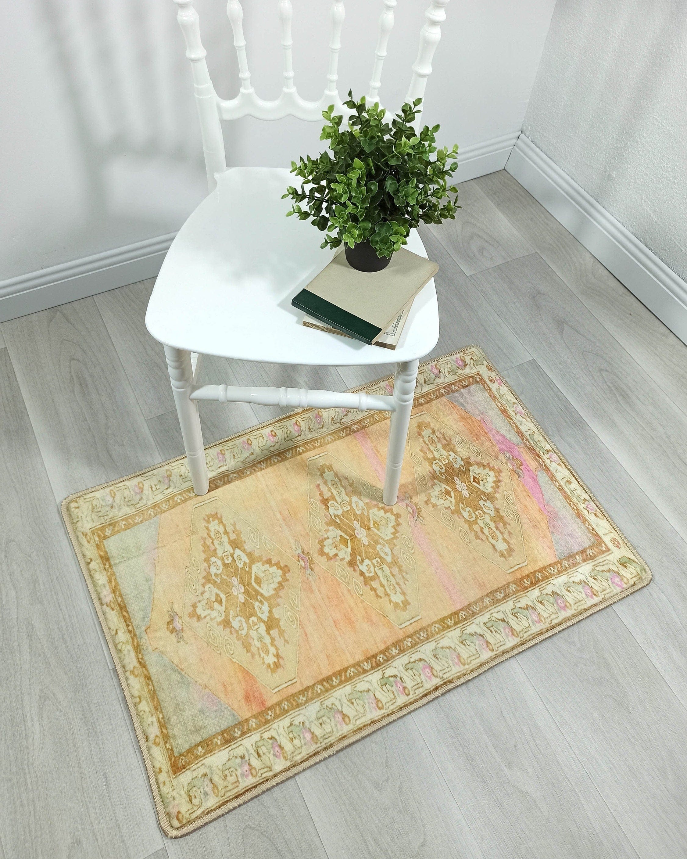 Jurnee Faded Orange Yellow Persian 2x3 Rug