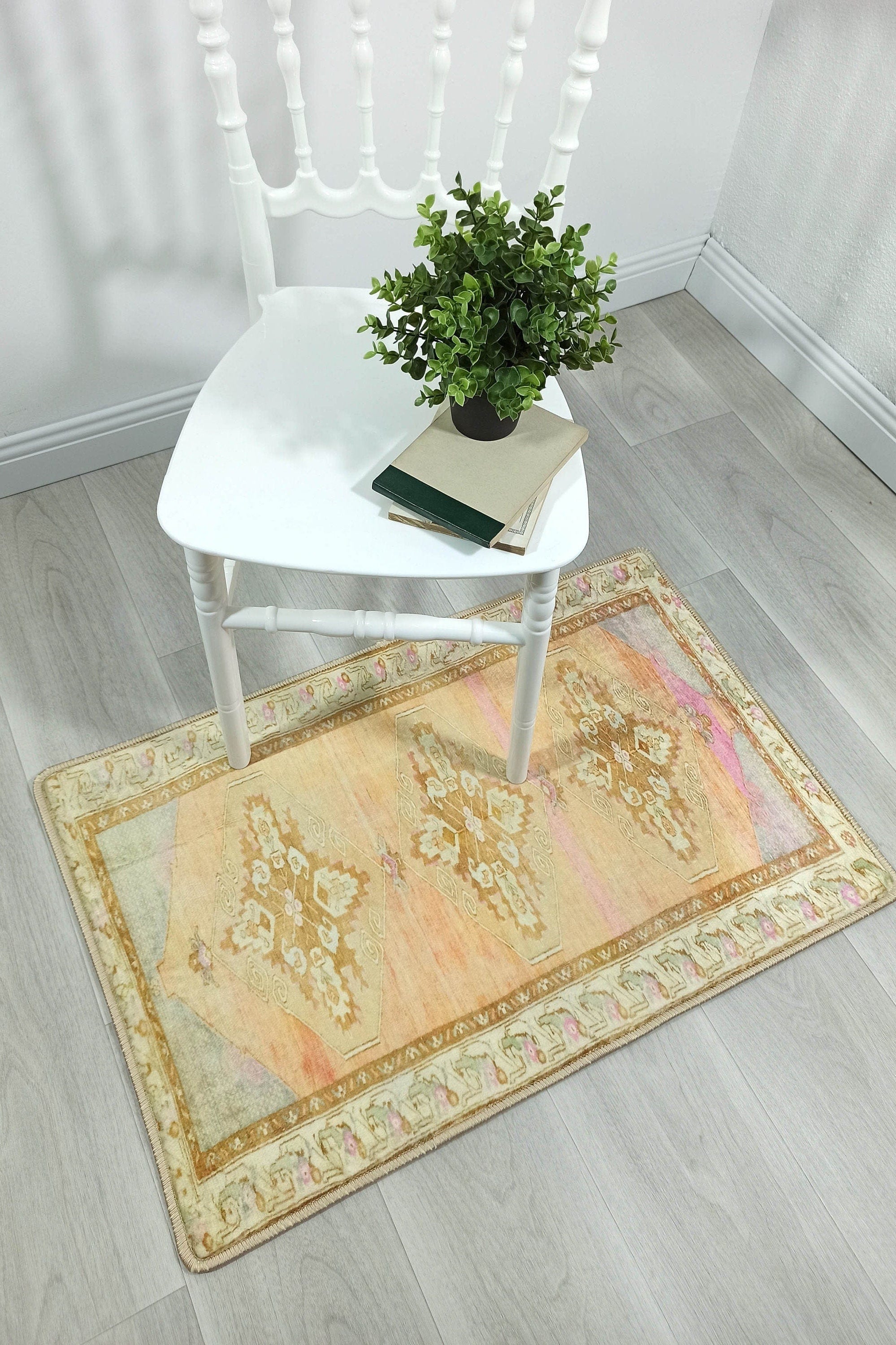 Jurnee Faded Orange Yellow Persian 2x3 Rug