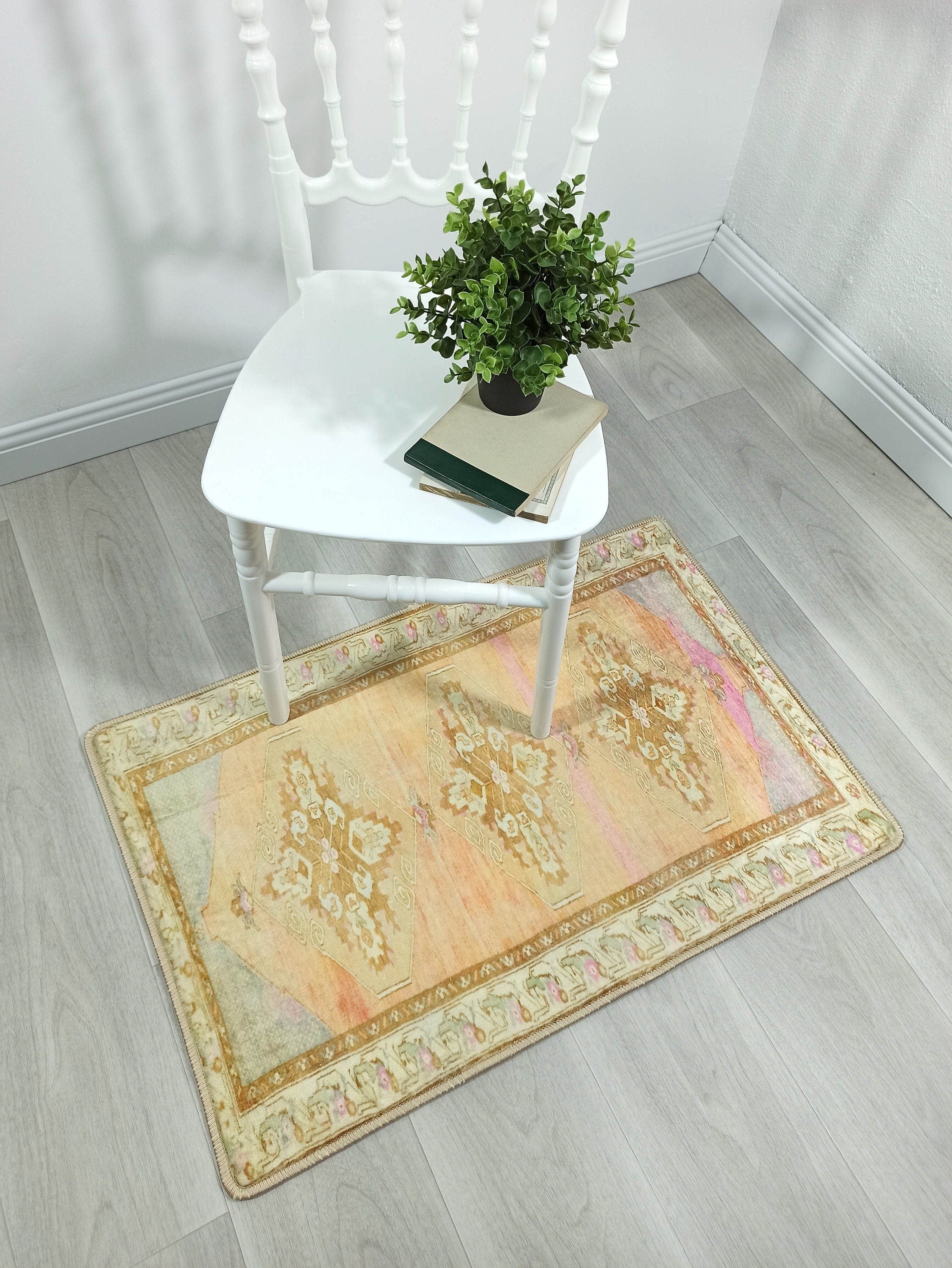 Jurnee Faded Orange Yellow Persian 2x3 Rug