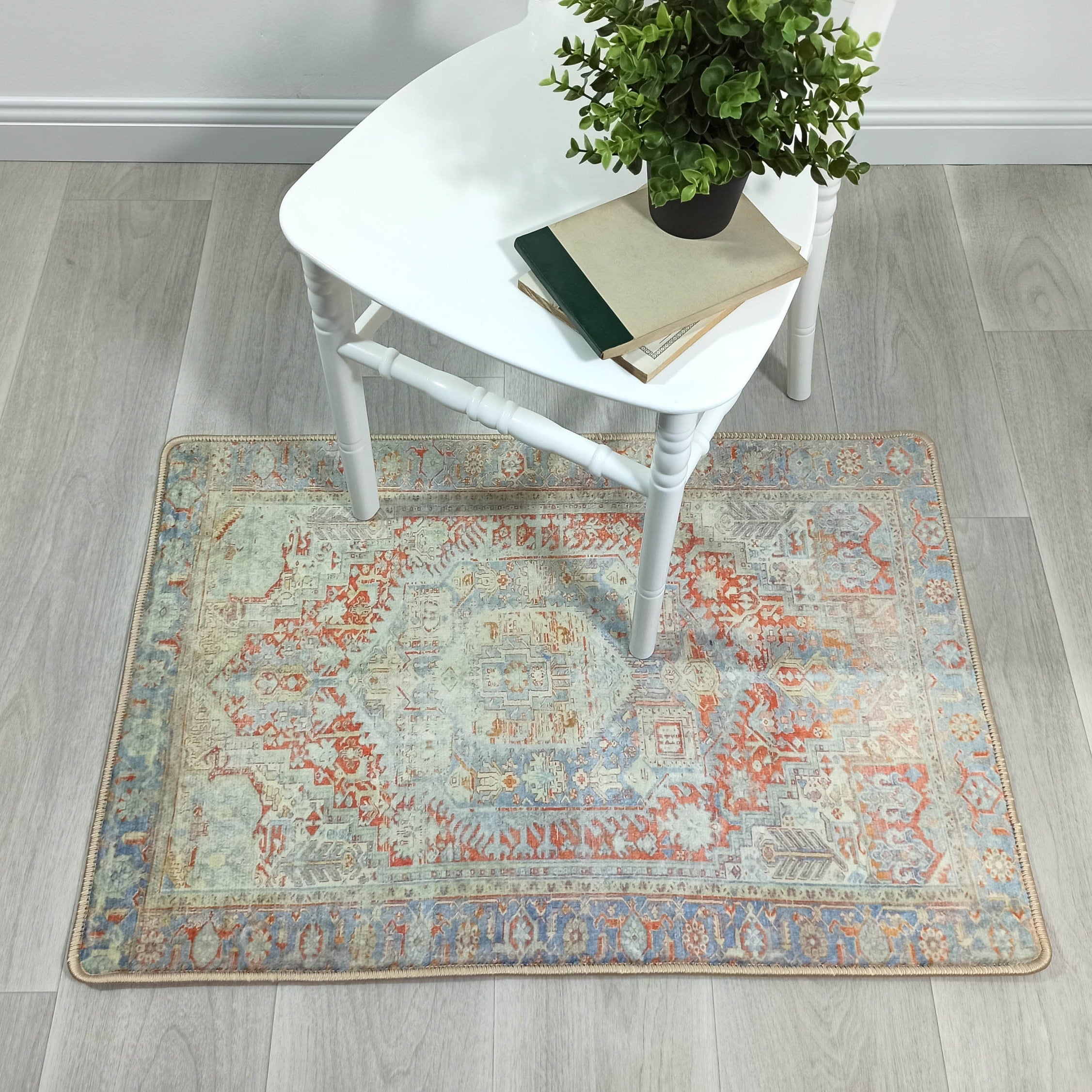 Kyler Faded Blue Orange Persian Small 2x3 Rug