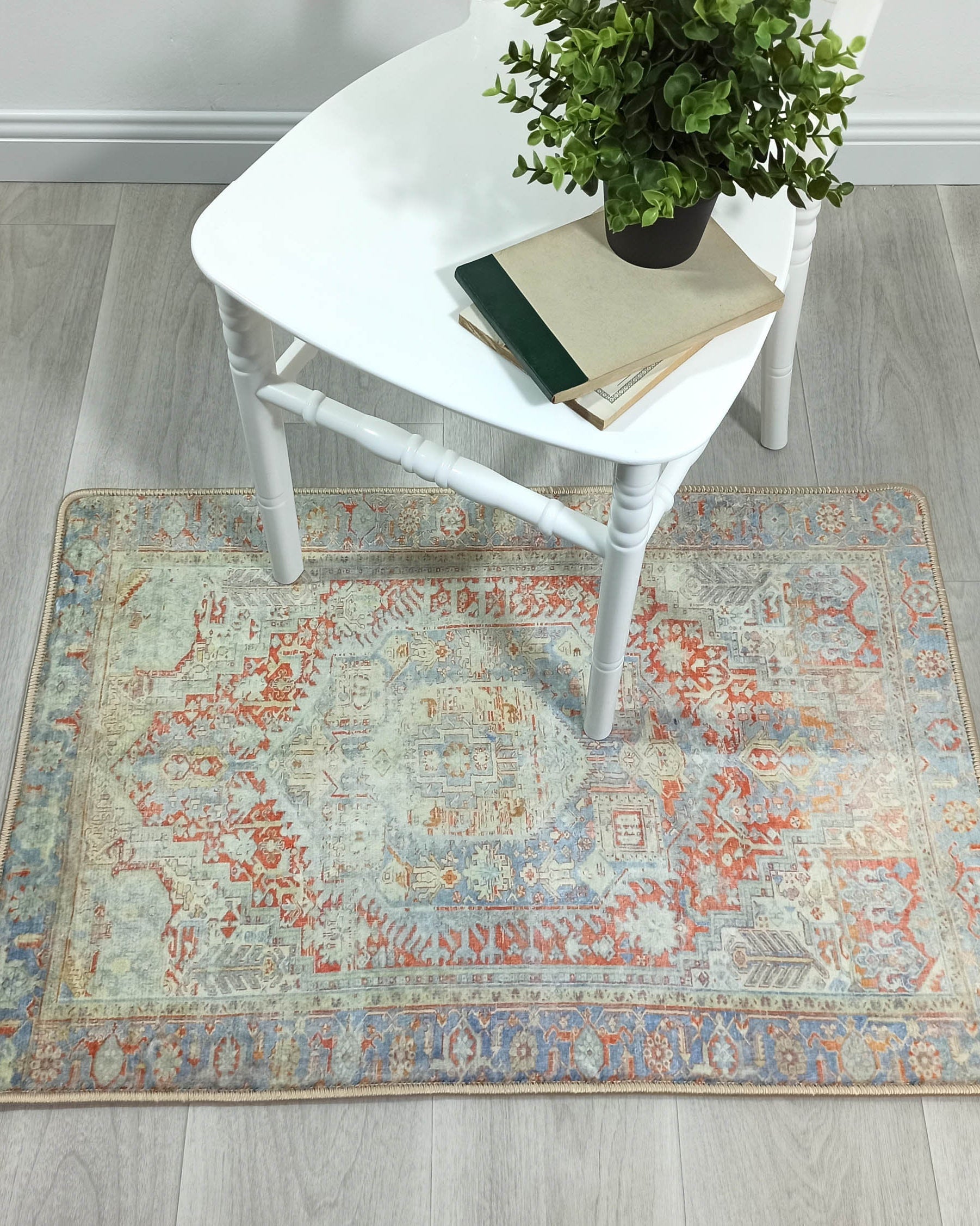 Kyler Faded Blue Orange Persian Small 2x3 Rug