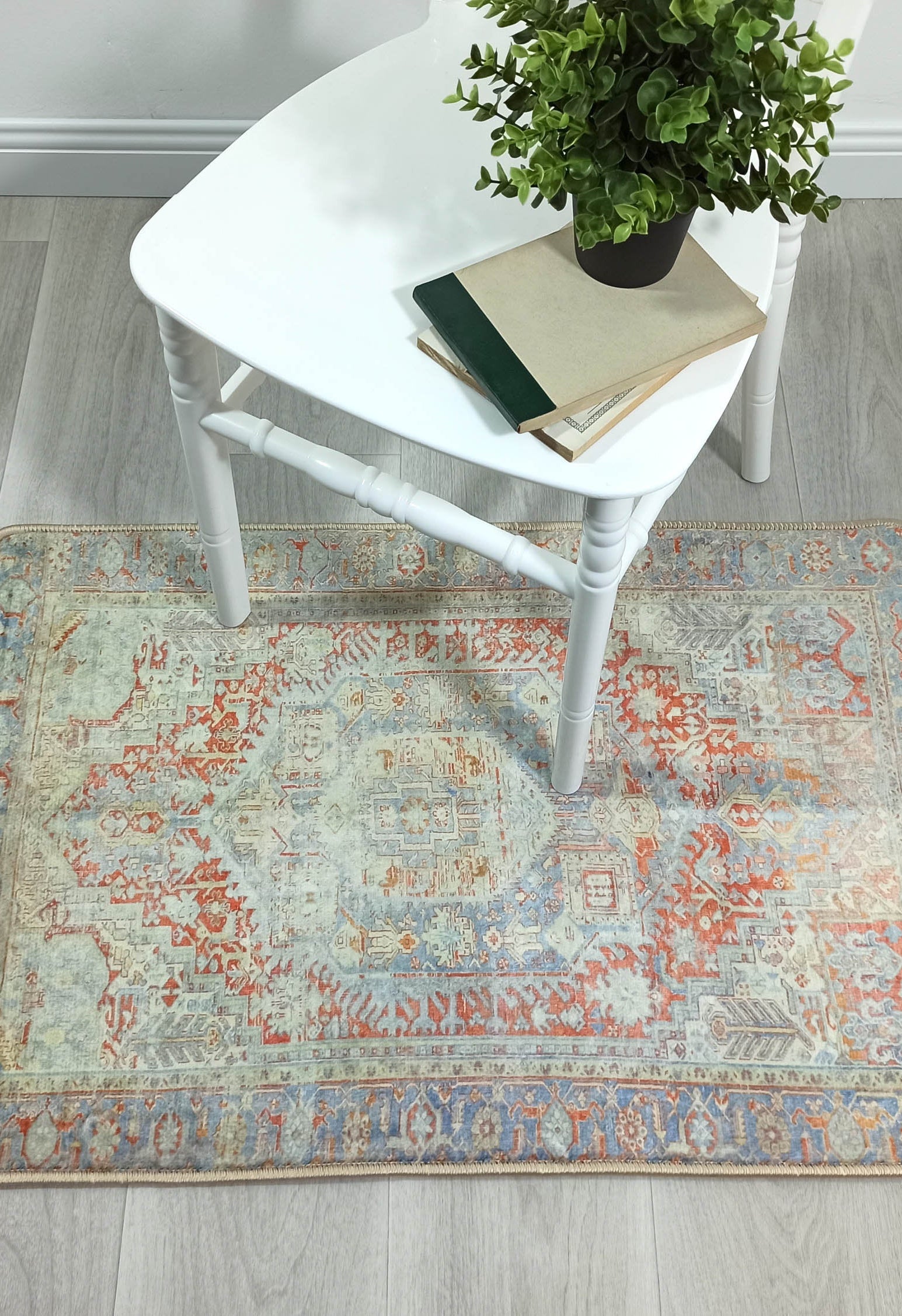 Kyler Faded Blue Orange Persian Small 2x3 Rug