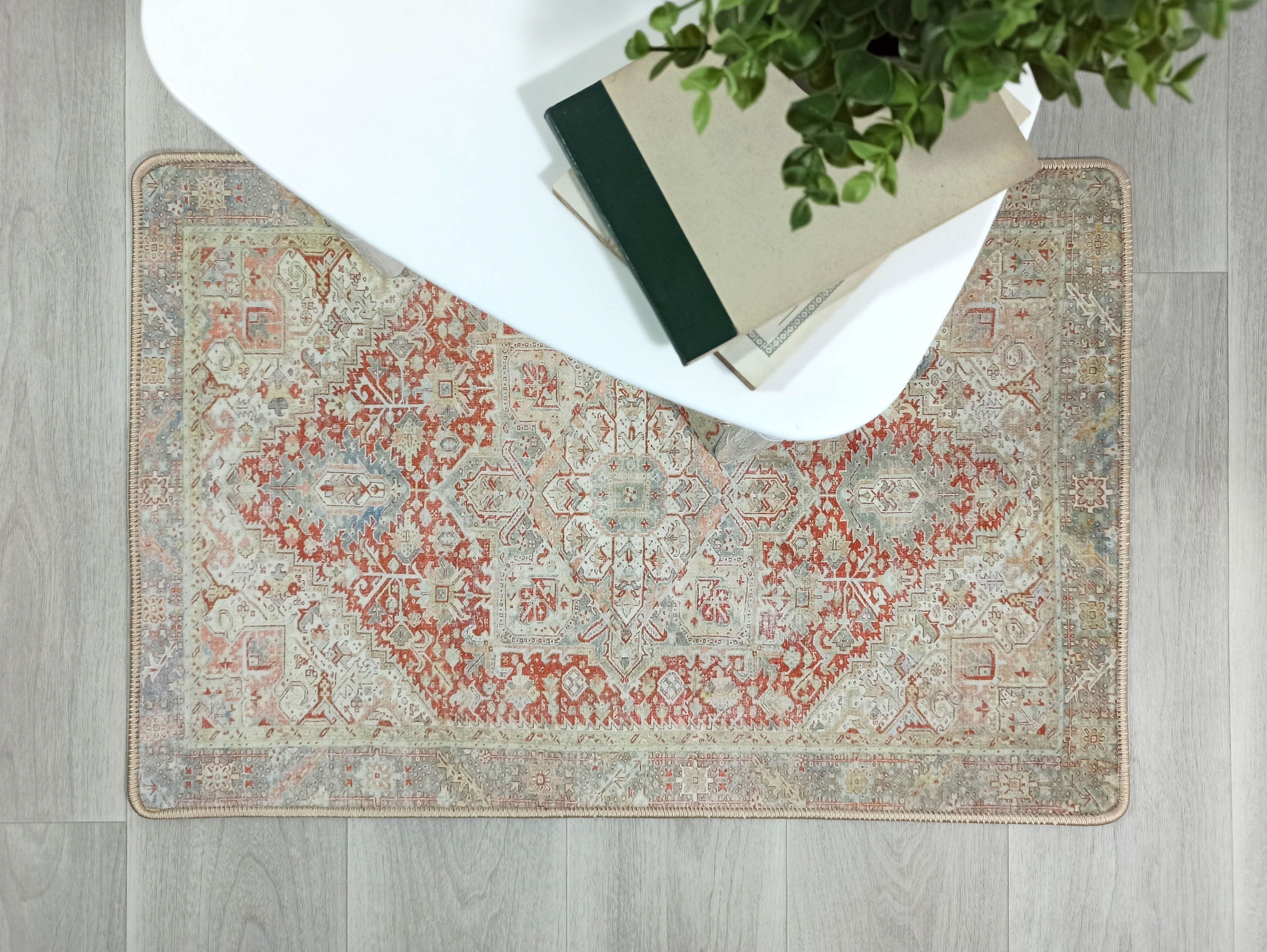 Atlas Faded Burnt Orange Heriz Persian 2x3 Rug