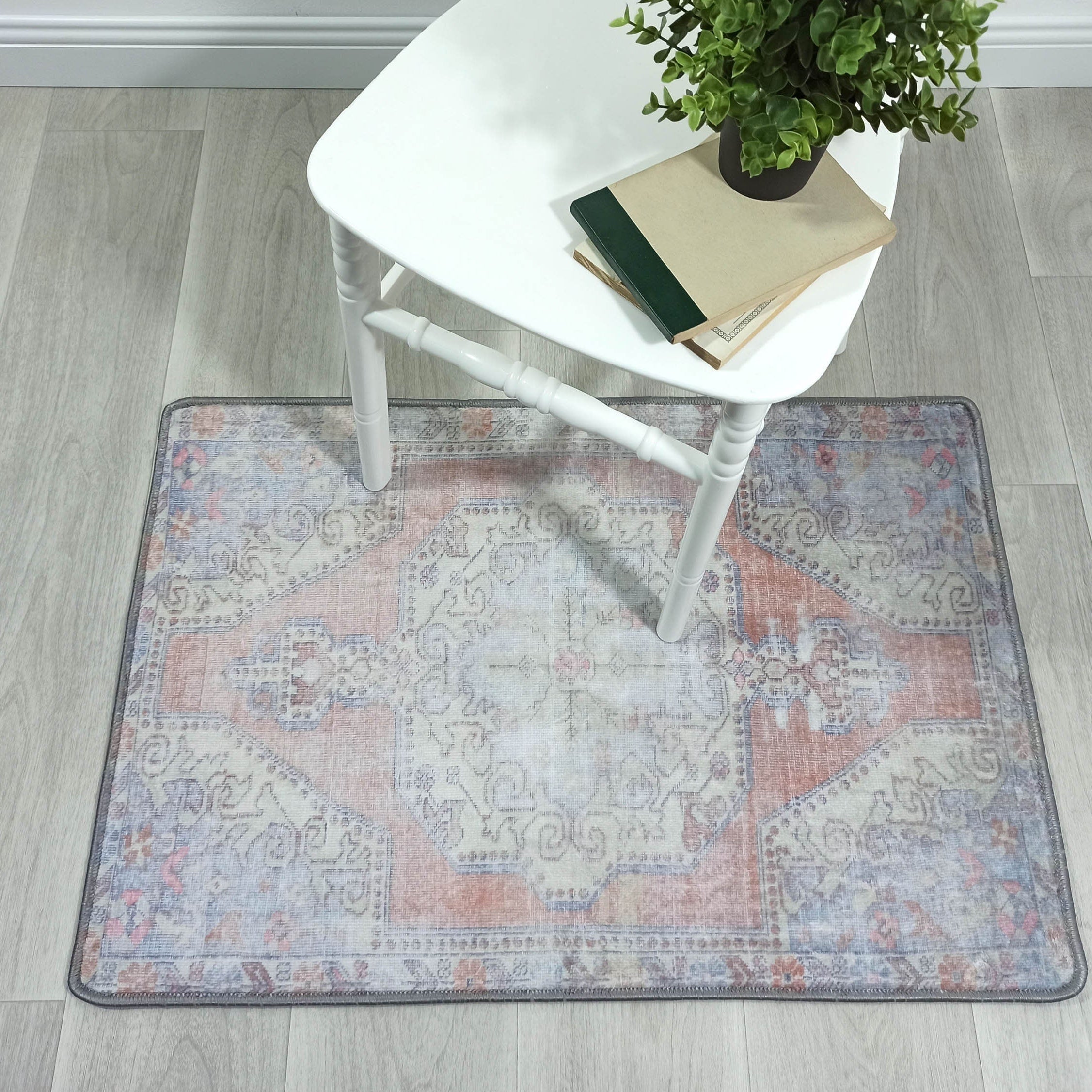 Eira Faded Orange Blue Oushak 2x3 Rug