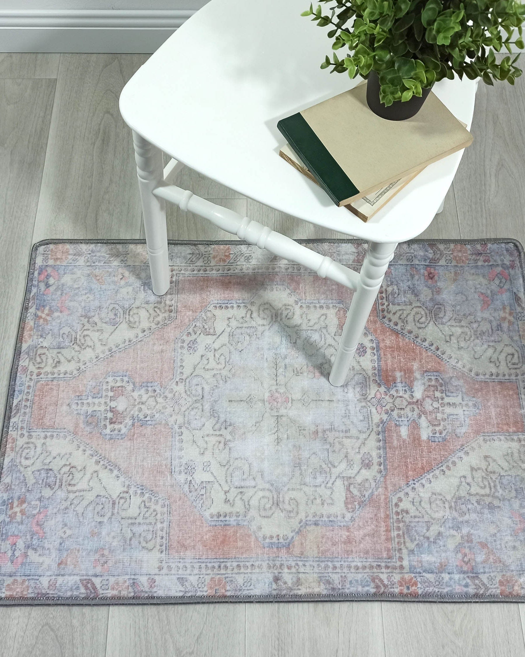 Eira Faded Orange Blue Oushak 2x3 Rug