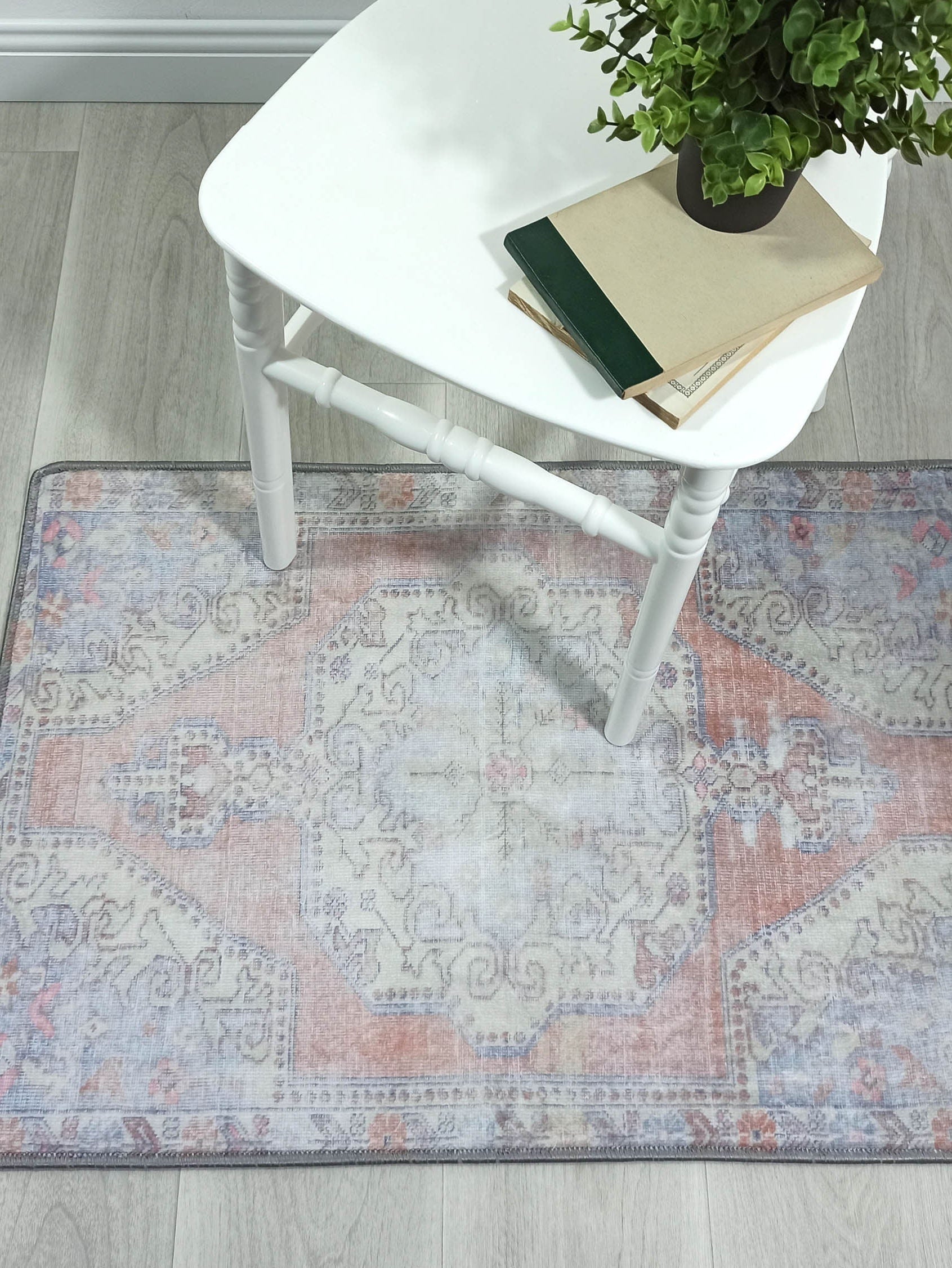 Eira Faded Orange Blue Oushak 2x3 Rug