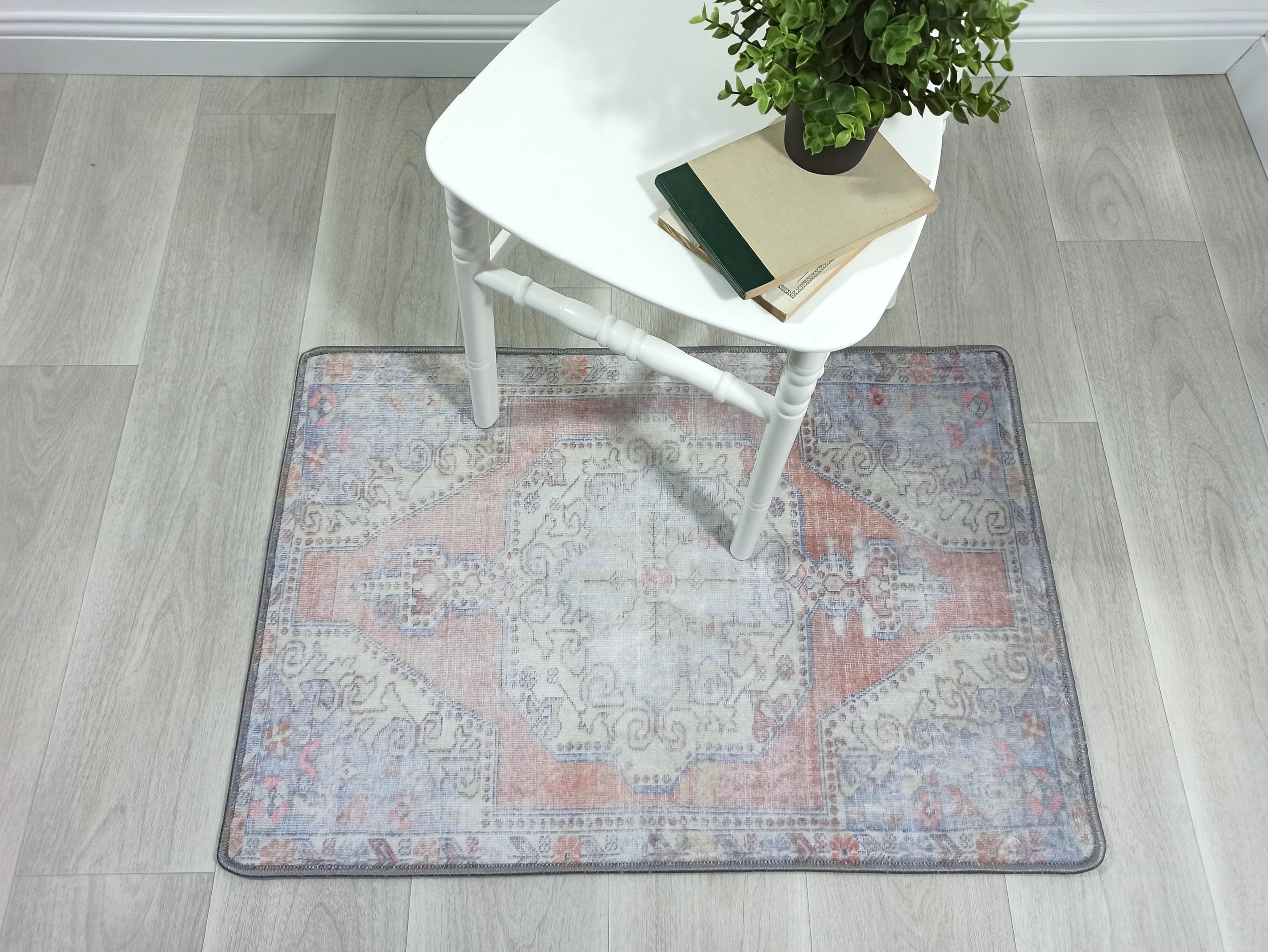 Eira Faded Orange Blue Oushak 2x3 Rug