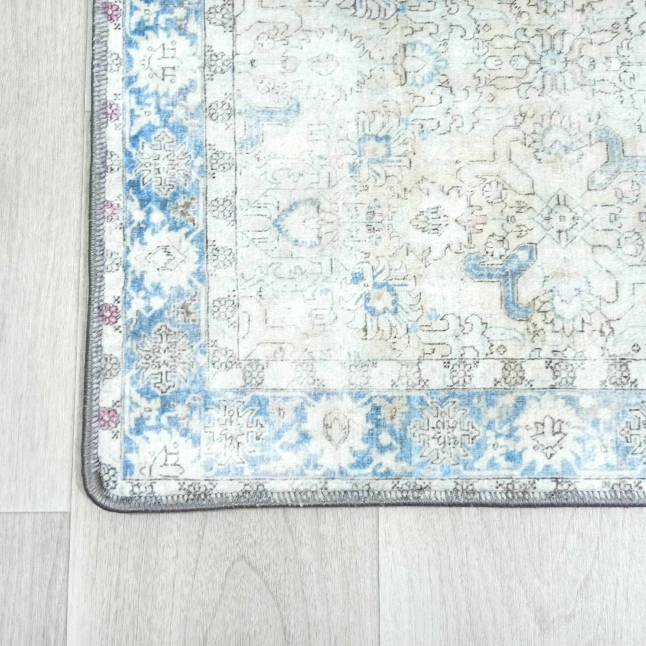 Bowie Neutral Blue Floral Turkish 2x3 Rug