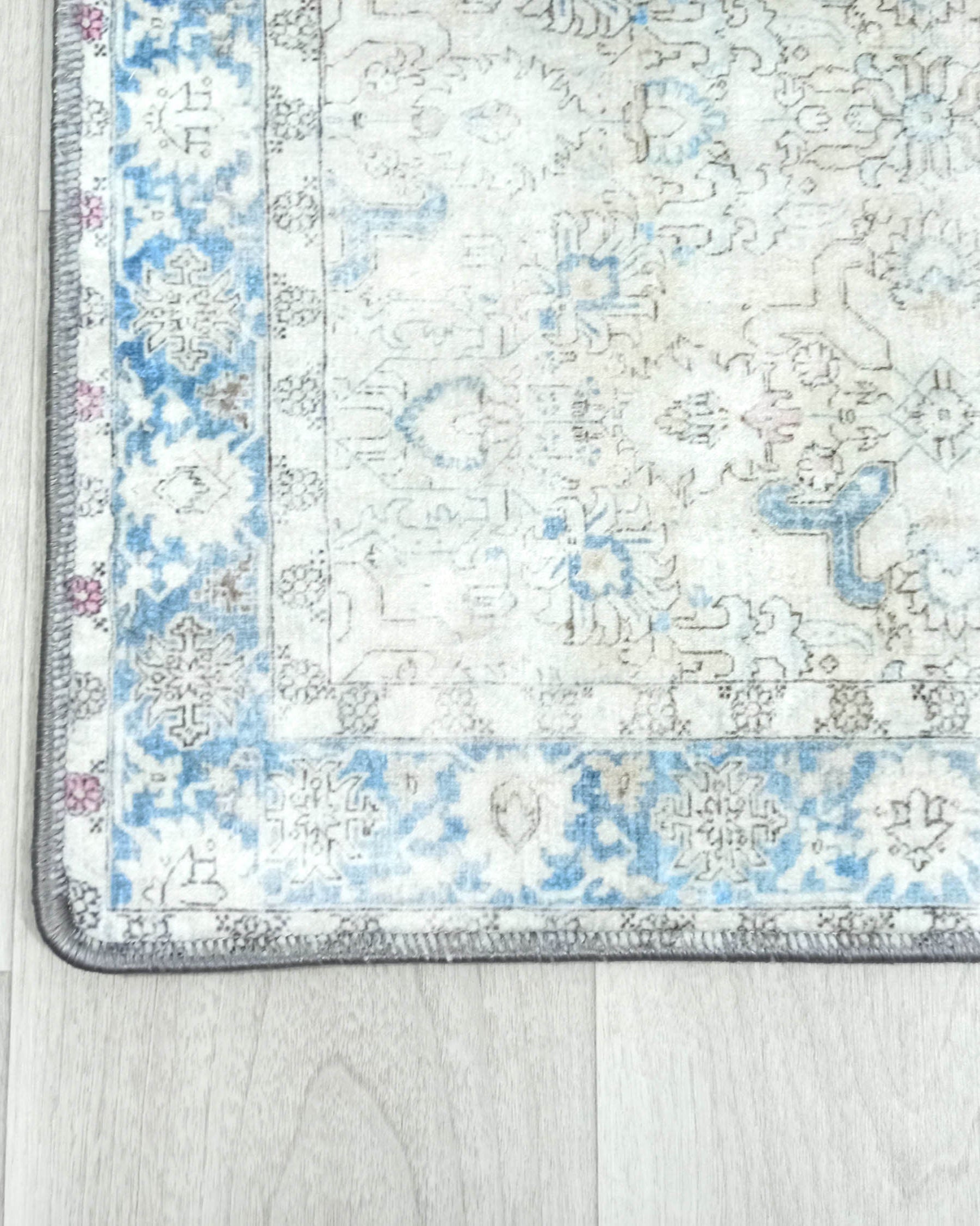 Bowie Neutral Blue Floral Turkish 2x3 Rug