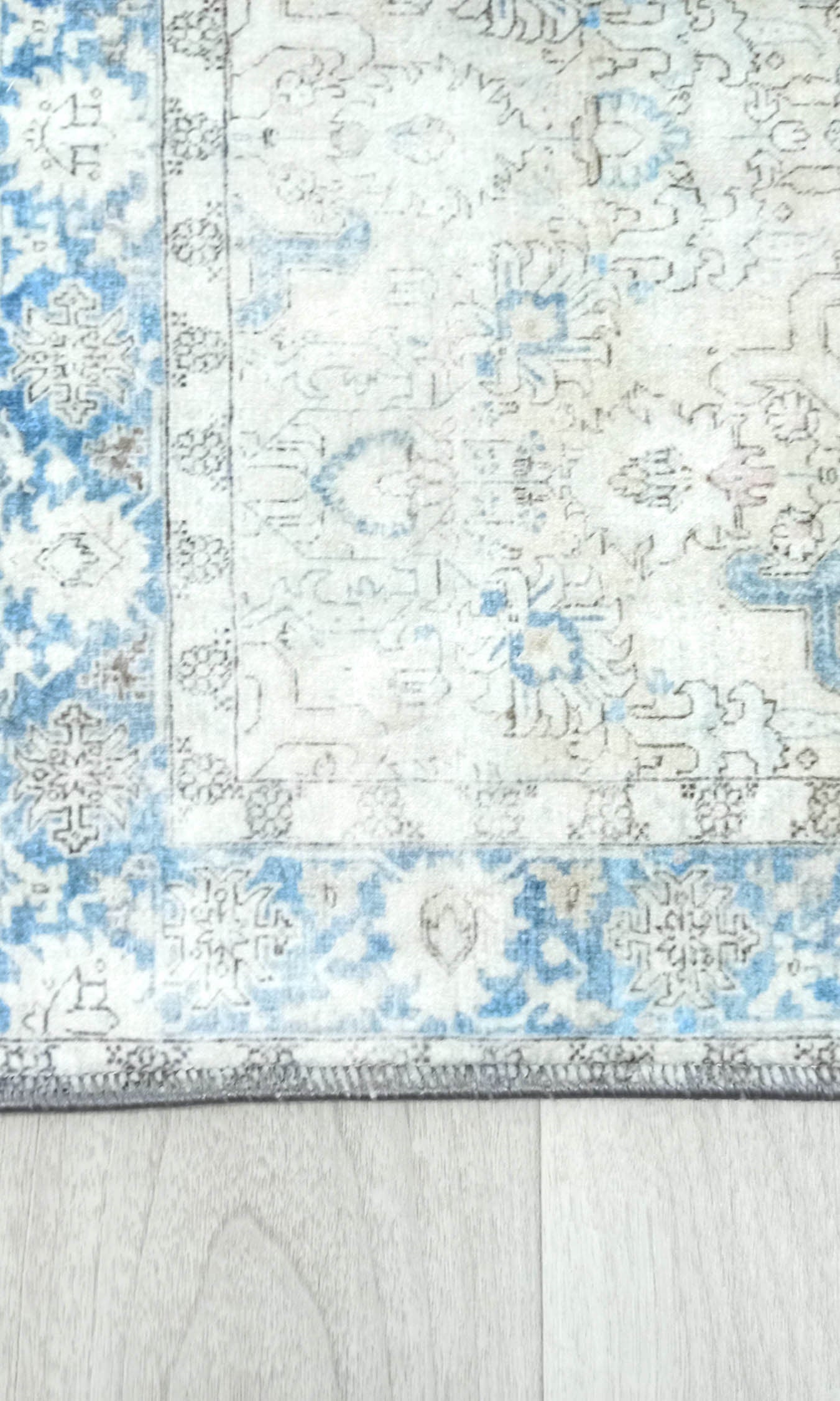 Bowie Neutral Blue Floral Turkish 2x3 Rug