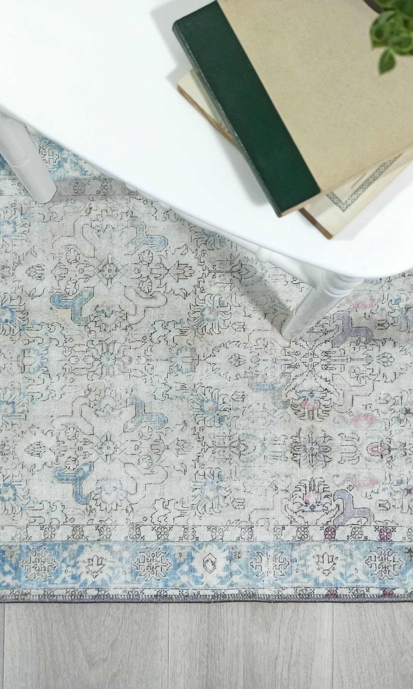 Bowie Neutral Blue Floral Turkish 2x3 Rug