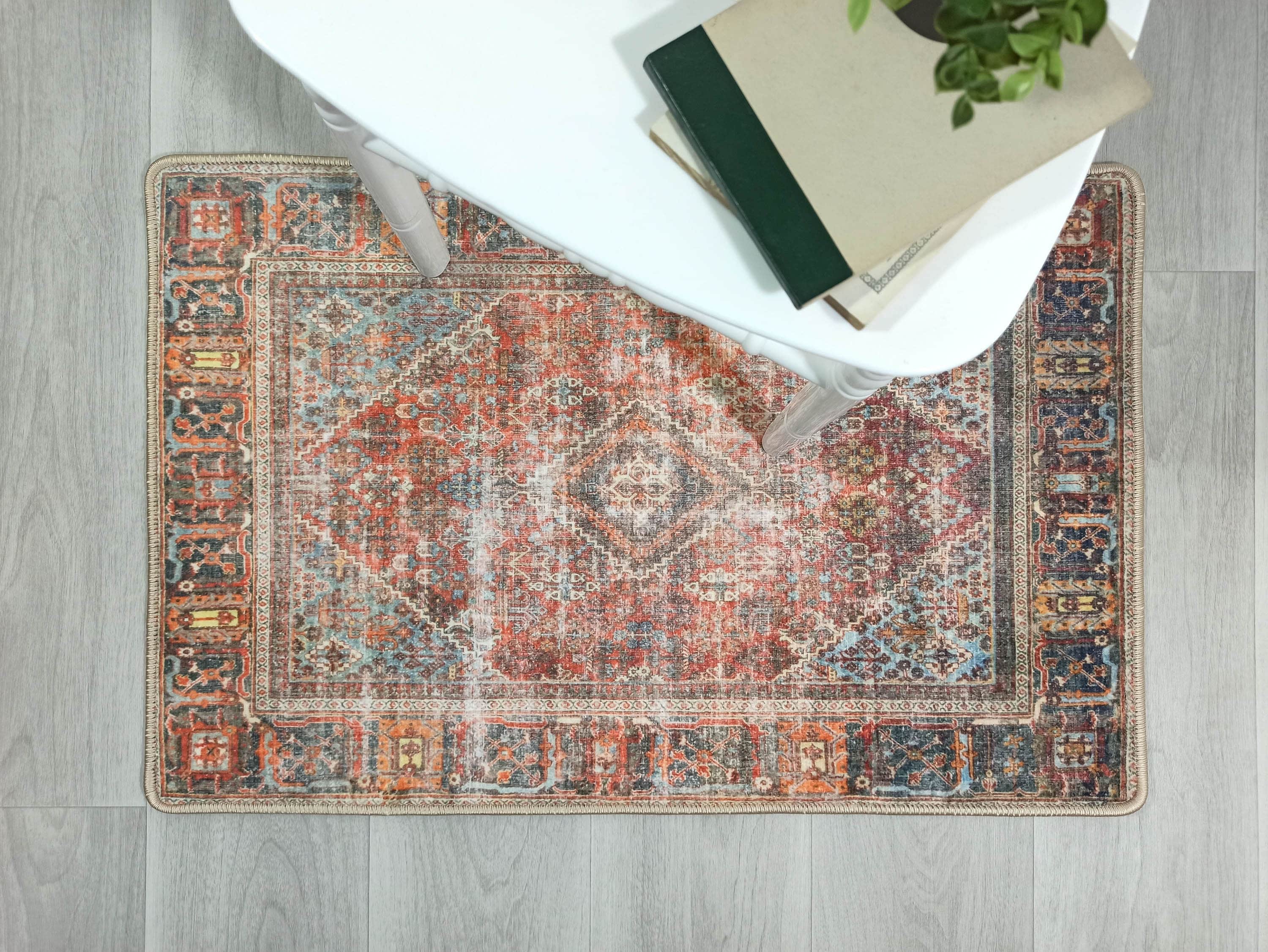 Nirvana Red Terracotta Brown Vintage Persian 2x3 Rug