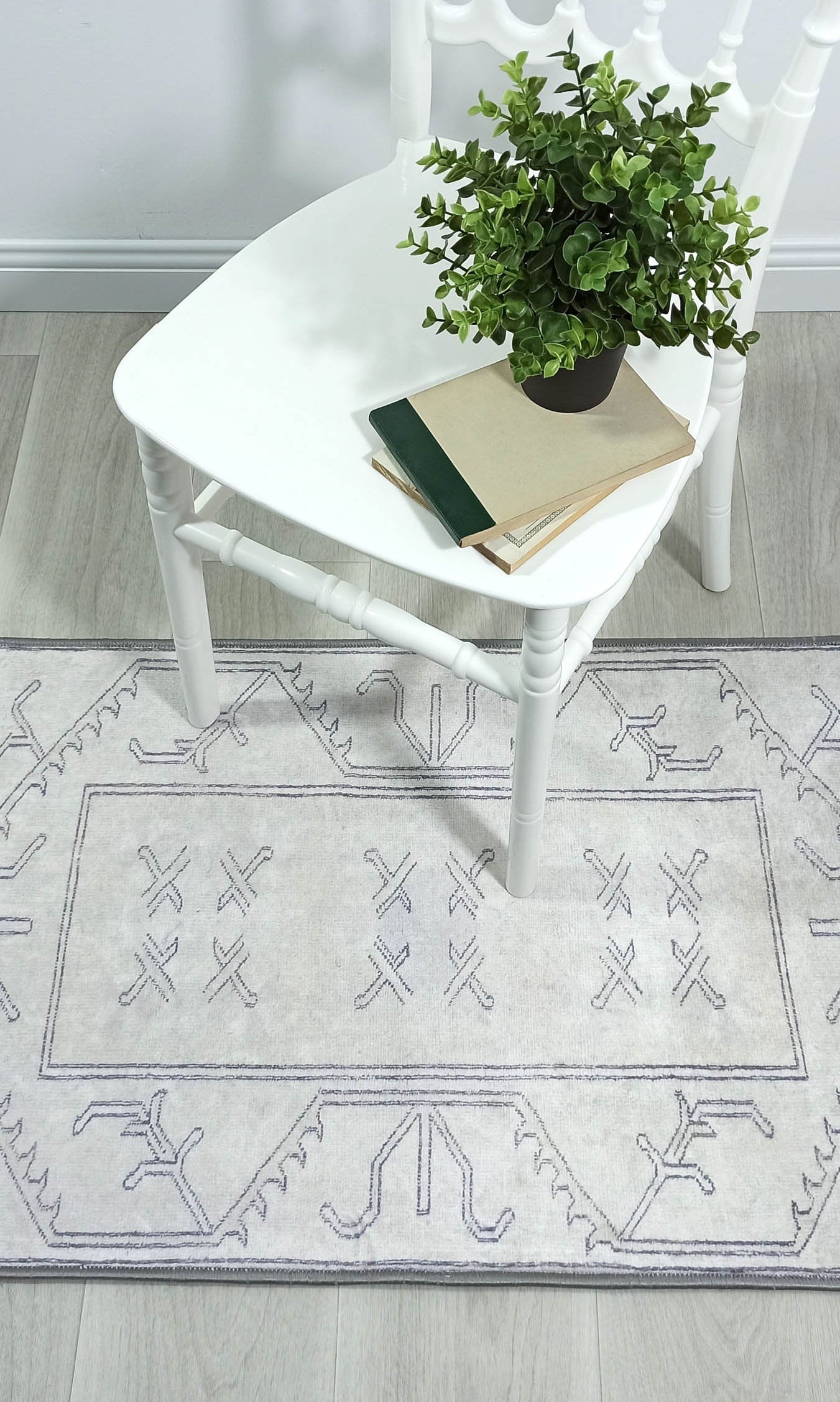 Flinda Neutral Gray Turkish Small 2x3 Rug