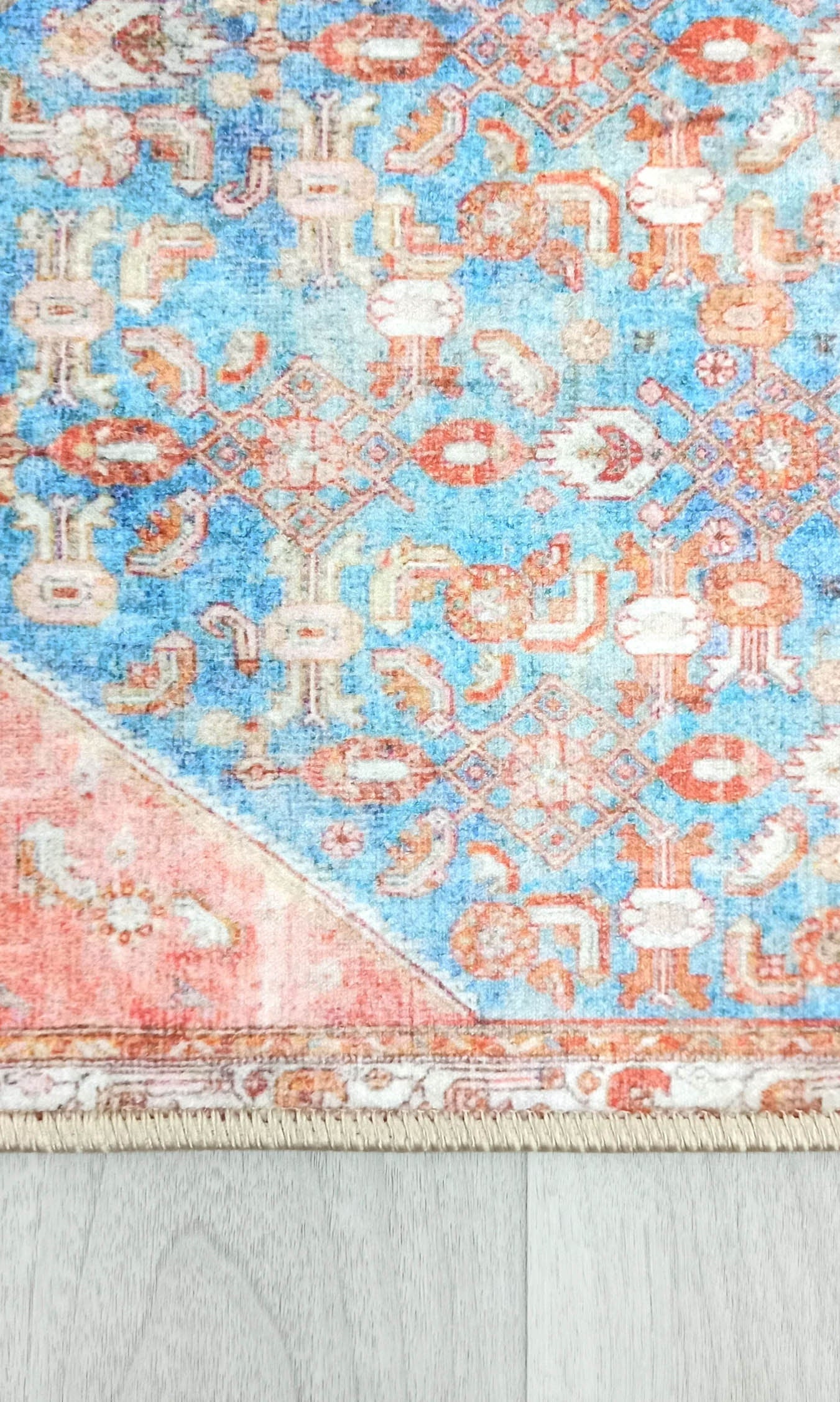 Hosanna Faded Blue Beige Terracotta Persian 2x3 Rug