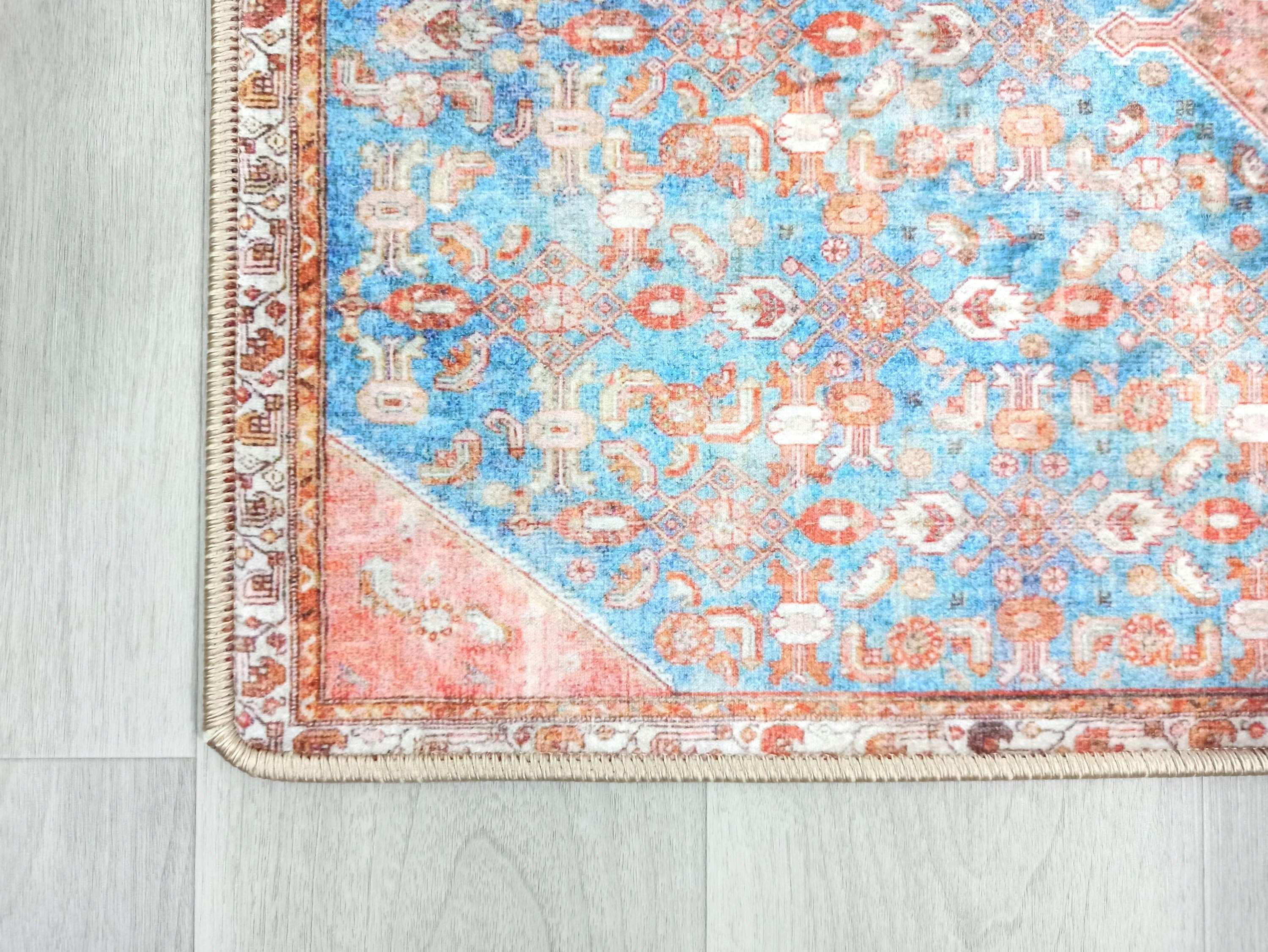 Hosanna Faded Blue Beige Terracotta Persian 2x3 Rug