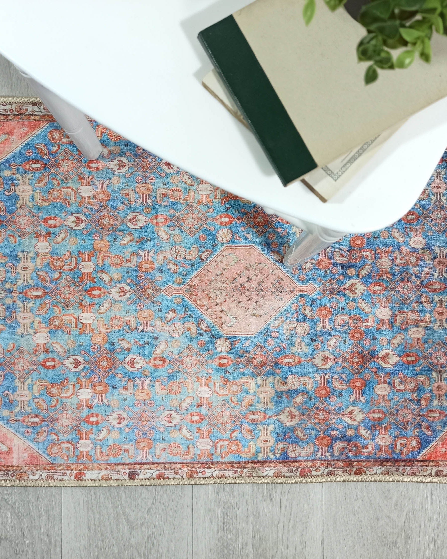 Hosanna Faded Blue Beige Terracotta Persian 2x3 Rug