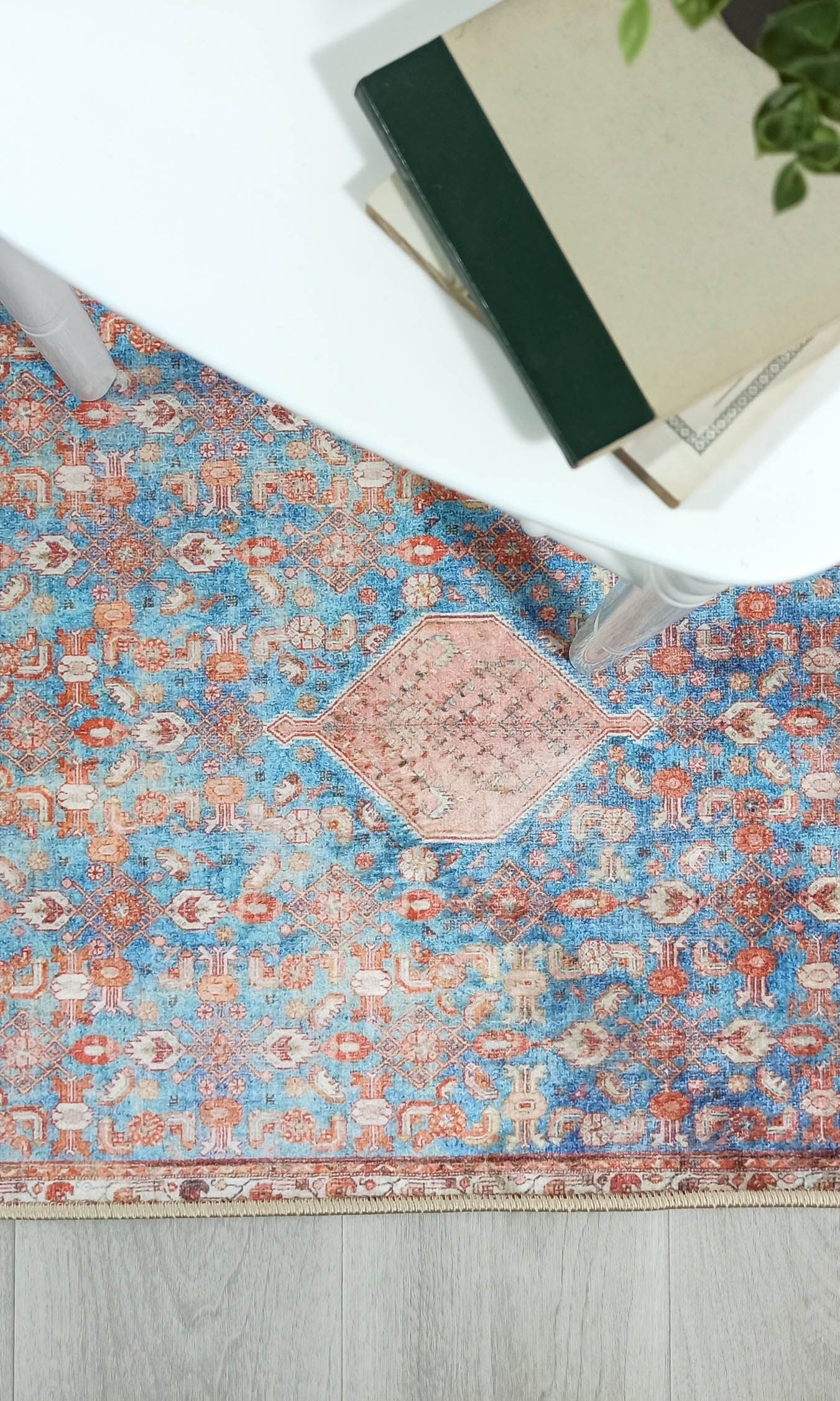 Hosanna Faded Blue Beige Terracotta Persian 2x3 Rug