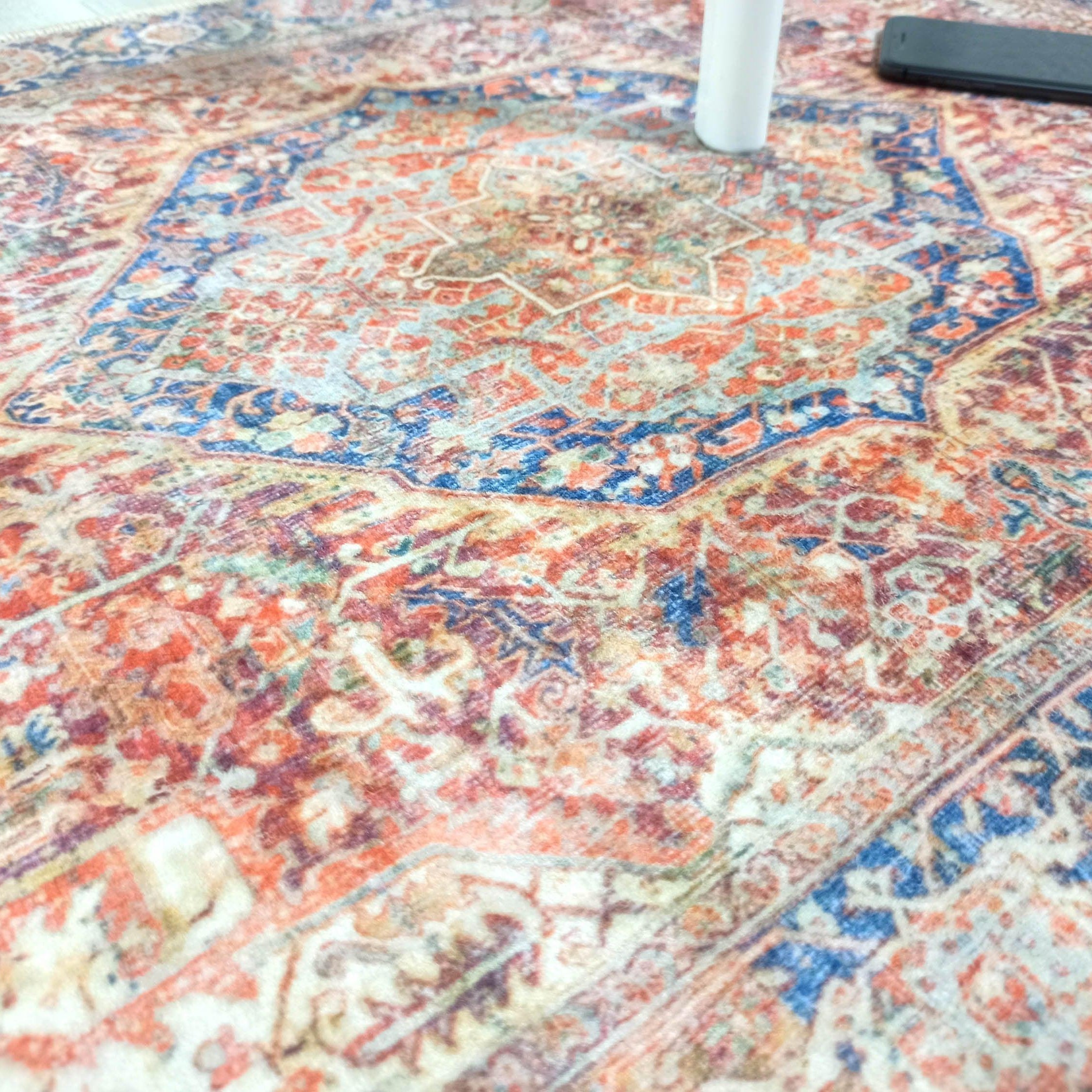 Nayeli Red Terracotta Blue Vintage Persian 2x3 Rug