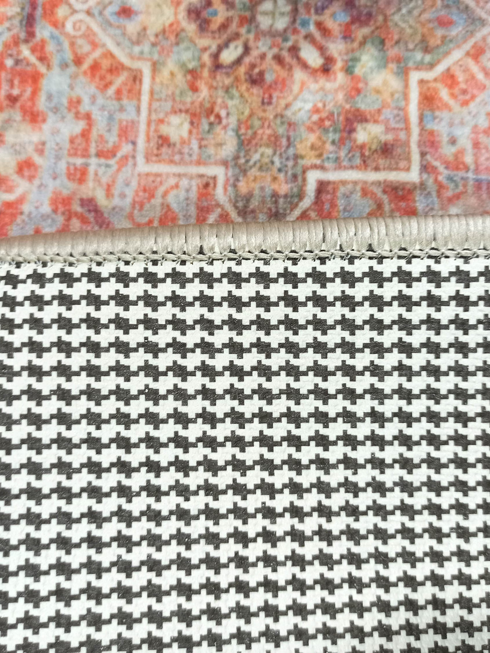 Nayeli Red Terracotta Blue Vintage Persian 2x3 Rug