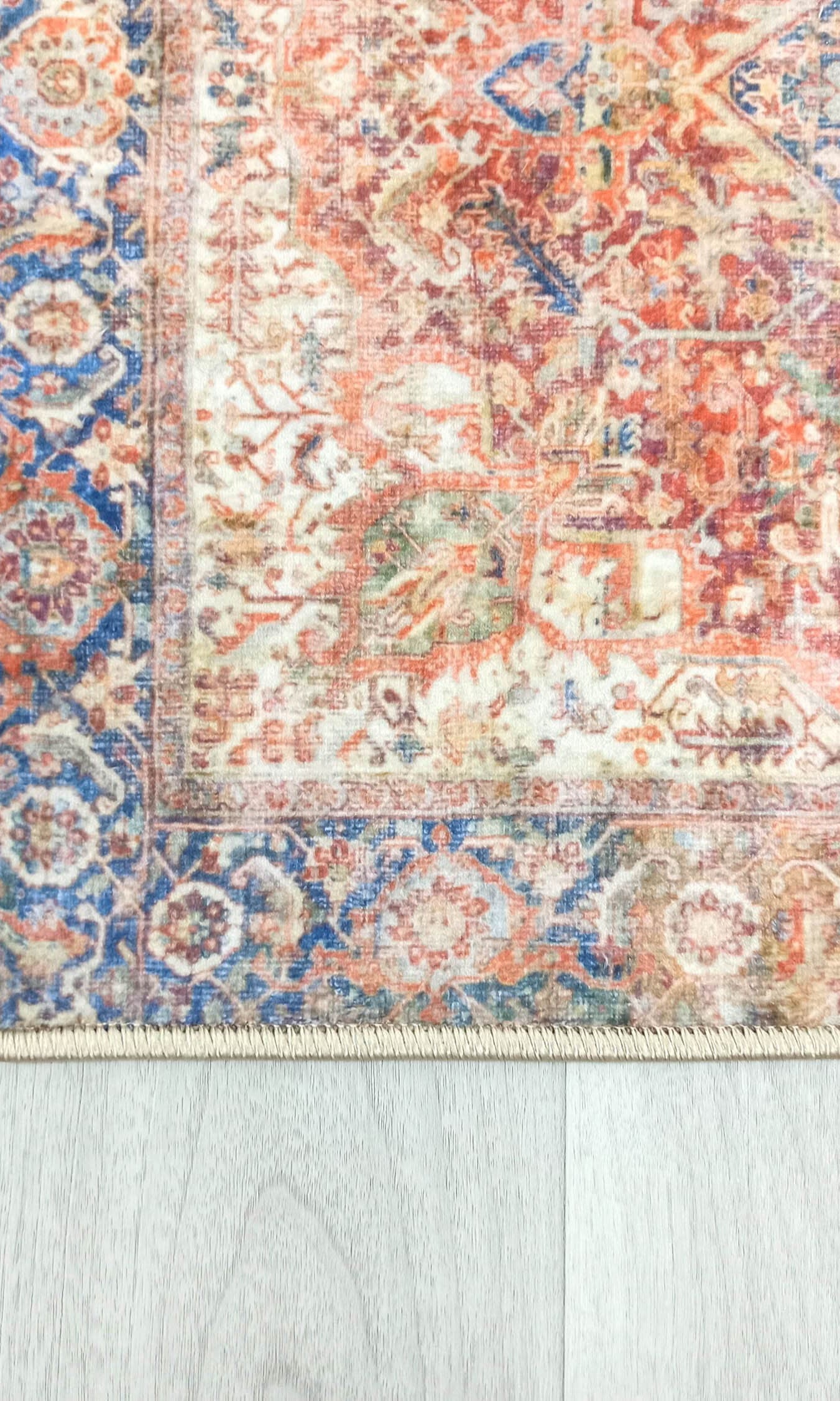 Nayeli Red Terracotta Blue Vintage Persian 2x3 Rug