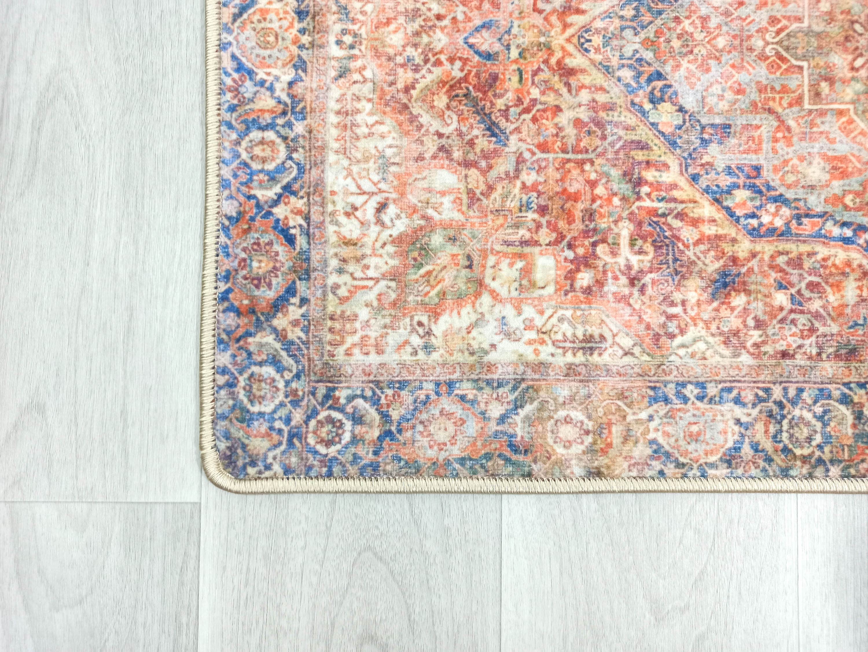 Nayeli Red Terracotta Blue Vintage Persian 2x3 Rug
