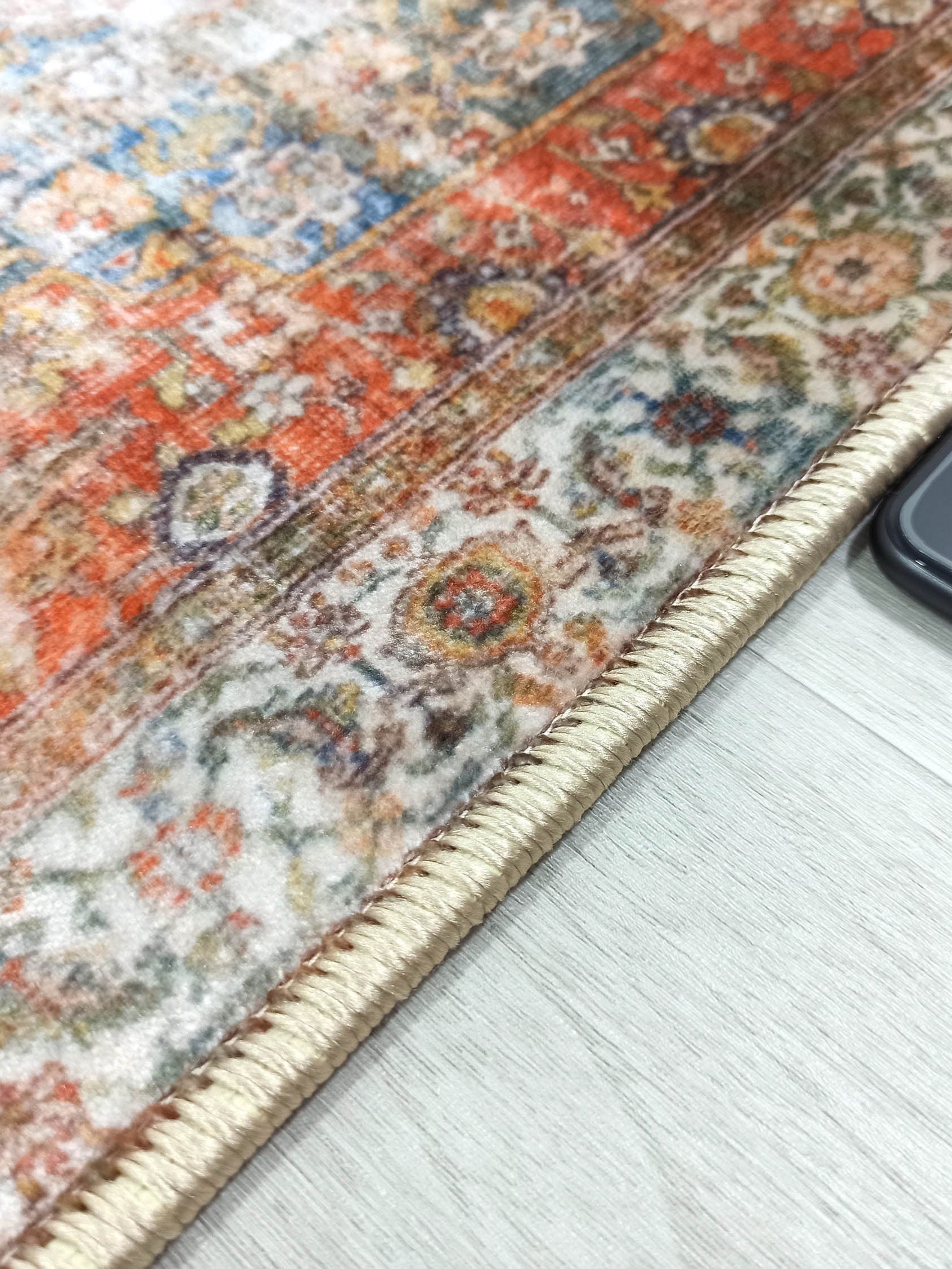 Lexa Terracotta Blue Oriental Persian 2x3 Rug