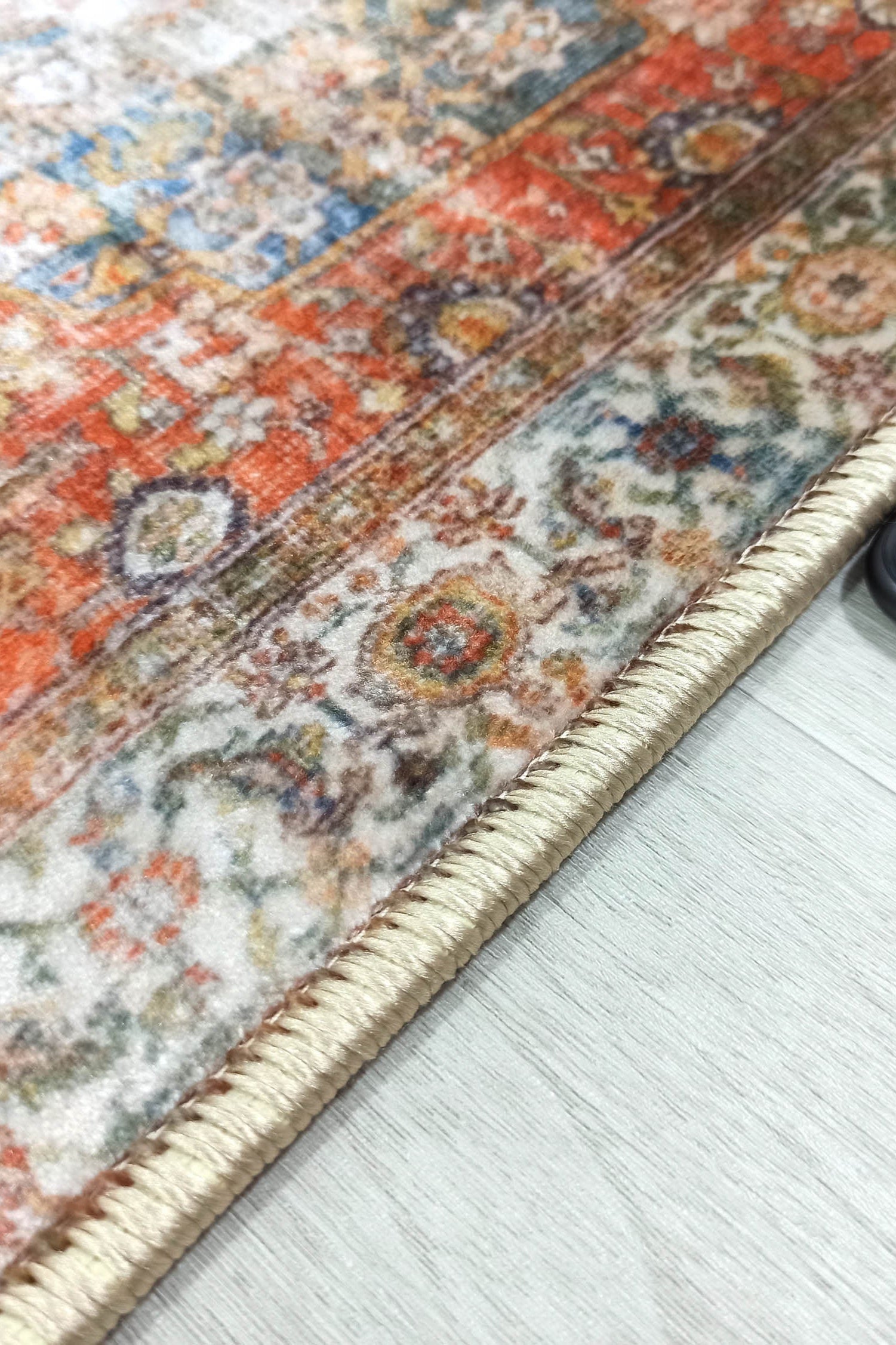 Lexa Terracotta Blue Oriental Persian 2x3 Rug