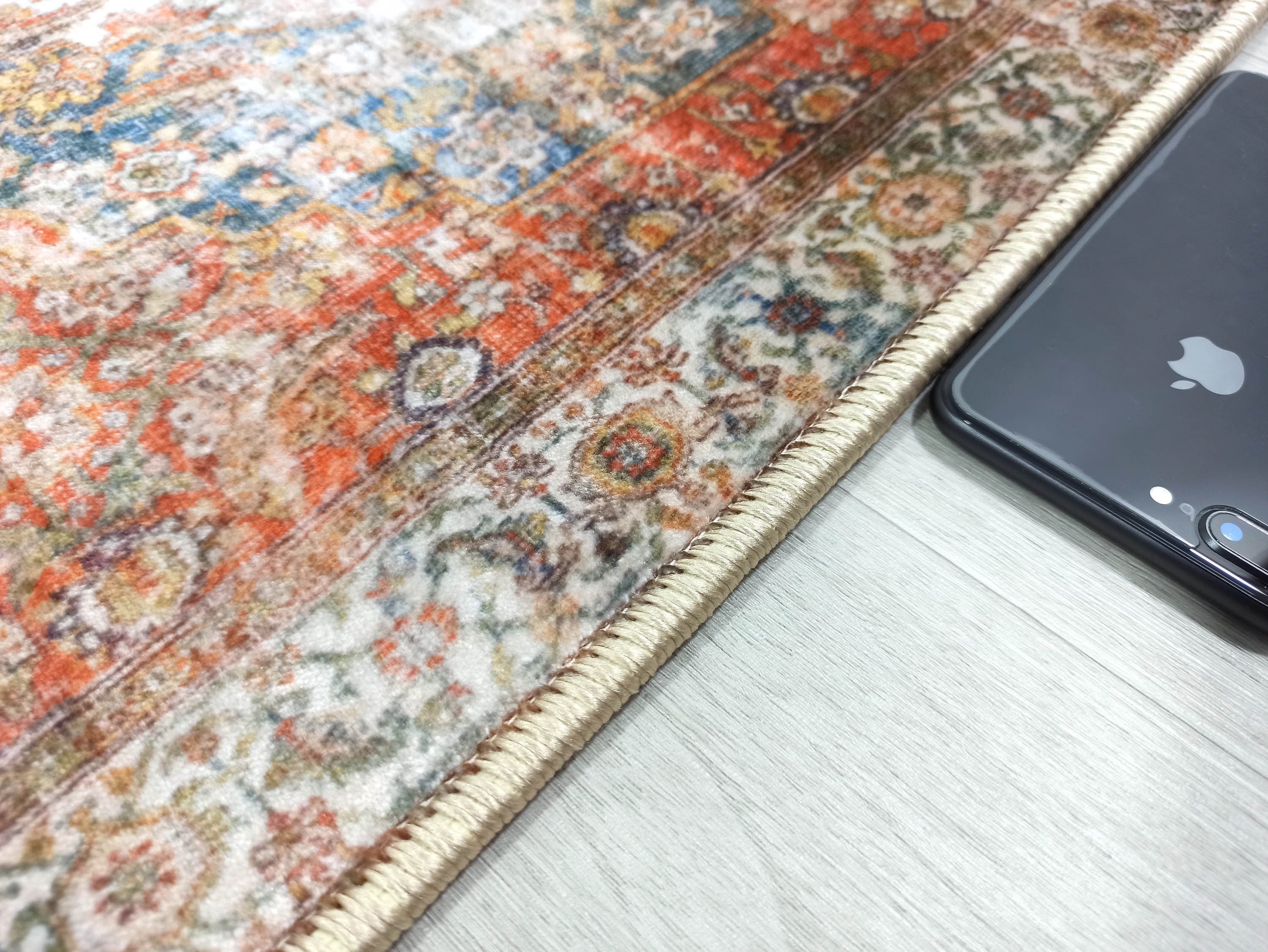 Lexa Terracotta Blue Oriental Persian 2x3 Rug