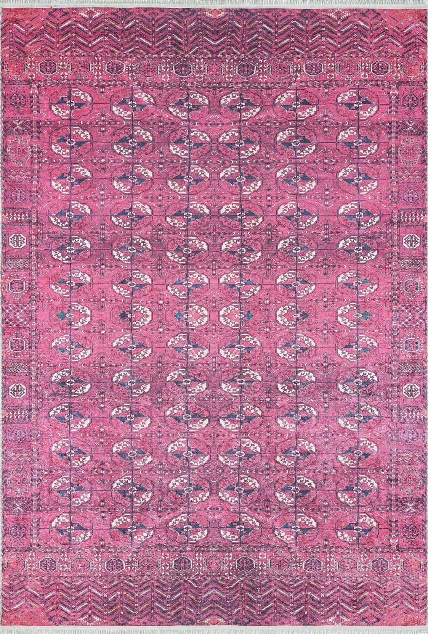 2x3 Afghan Rug Hot Pink Small Area Rugs 3x5 4x6 Oriental Traditional Antique Vintage Tapis for Kitchen Bathroom Bedside Entryway Laundry - famerugs