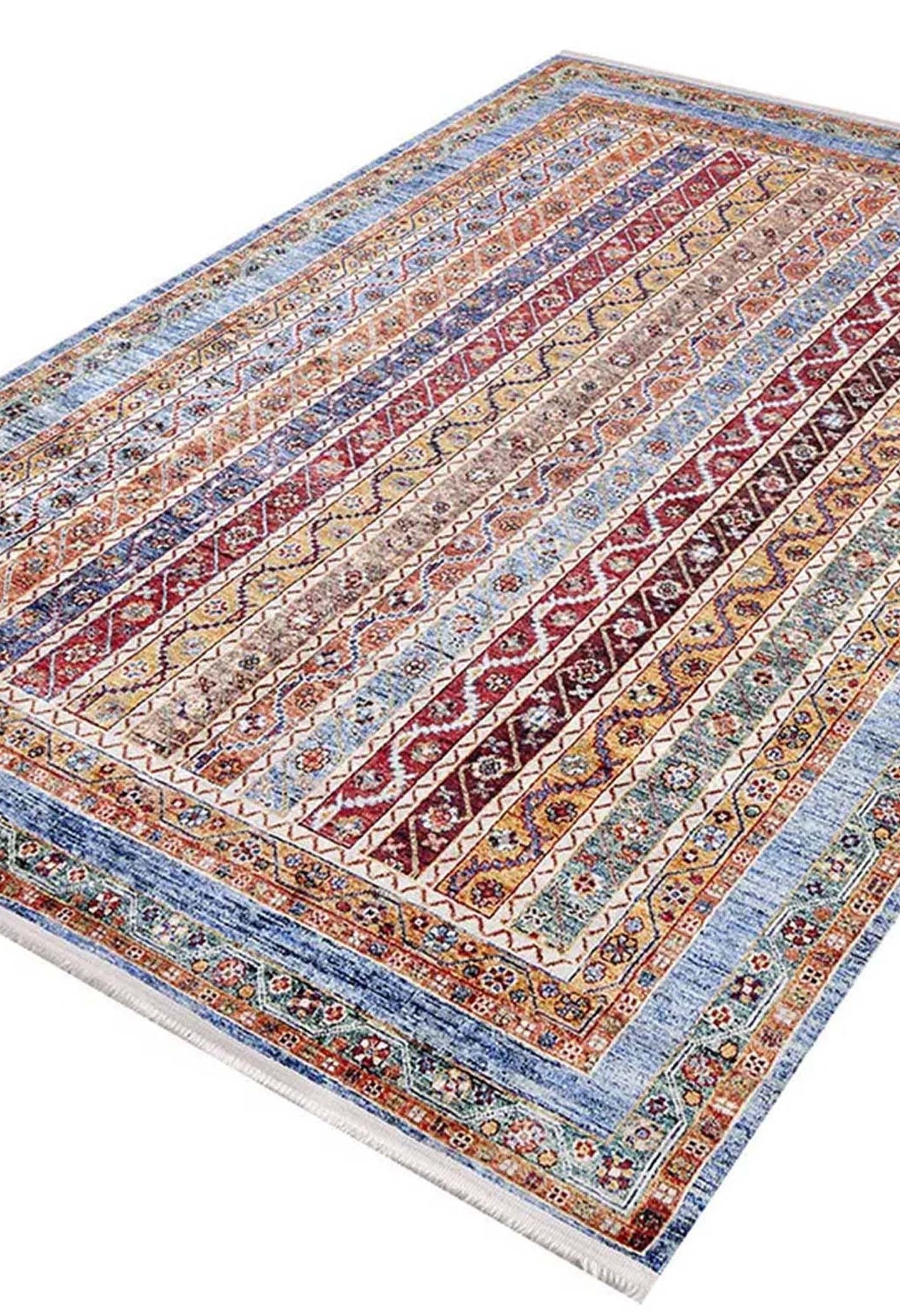 Lillian Colorful Striped Vintage Turkish Rug