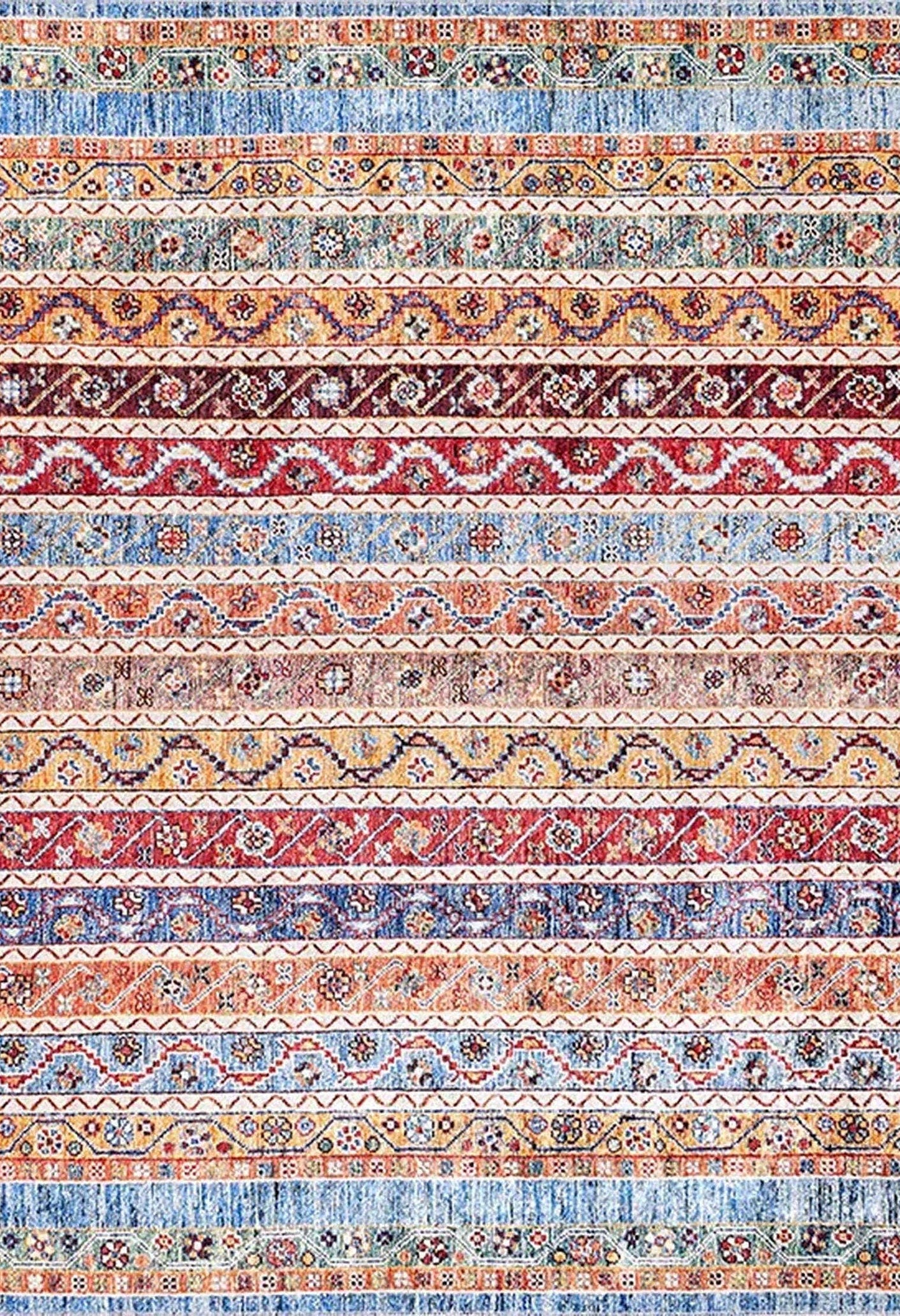 Lillian Colorful Striped Vintage Turkish Rug