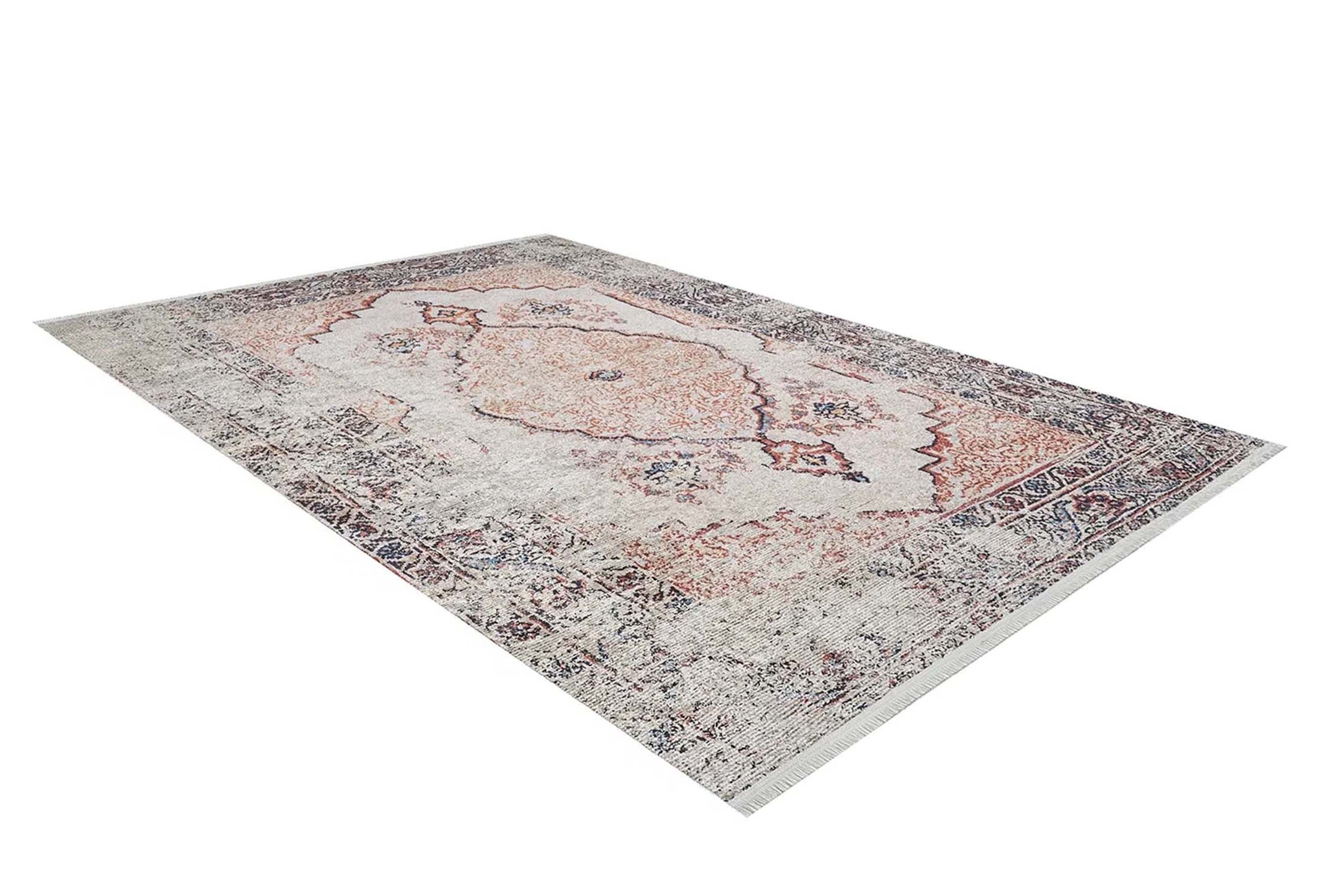 Tilly Distressed Beige Orange Turkish Rug