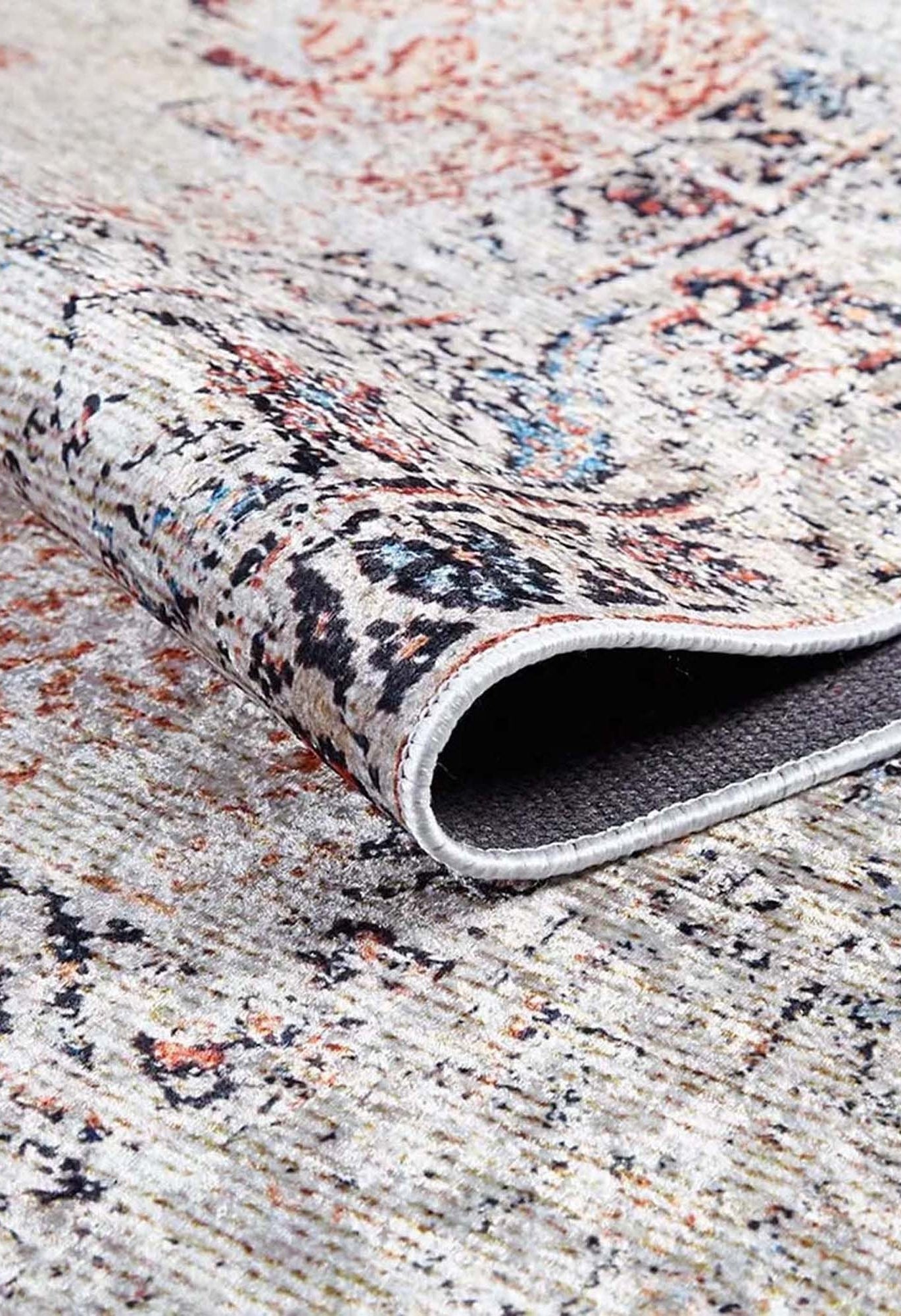 Tilly Distressed Beige Orange Turkish Rug