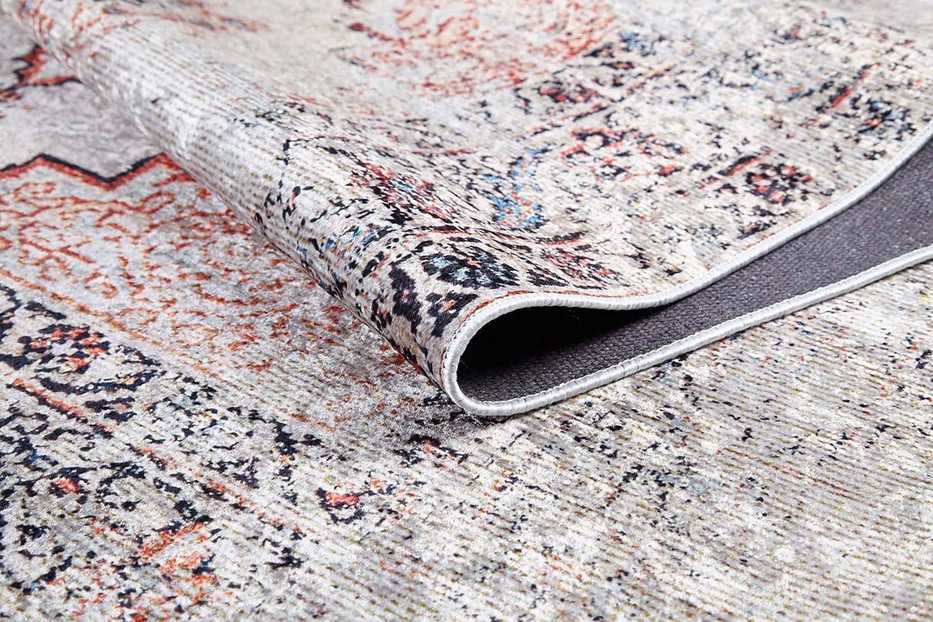 Tilly Distressed Beige Orange Turkish Rug