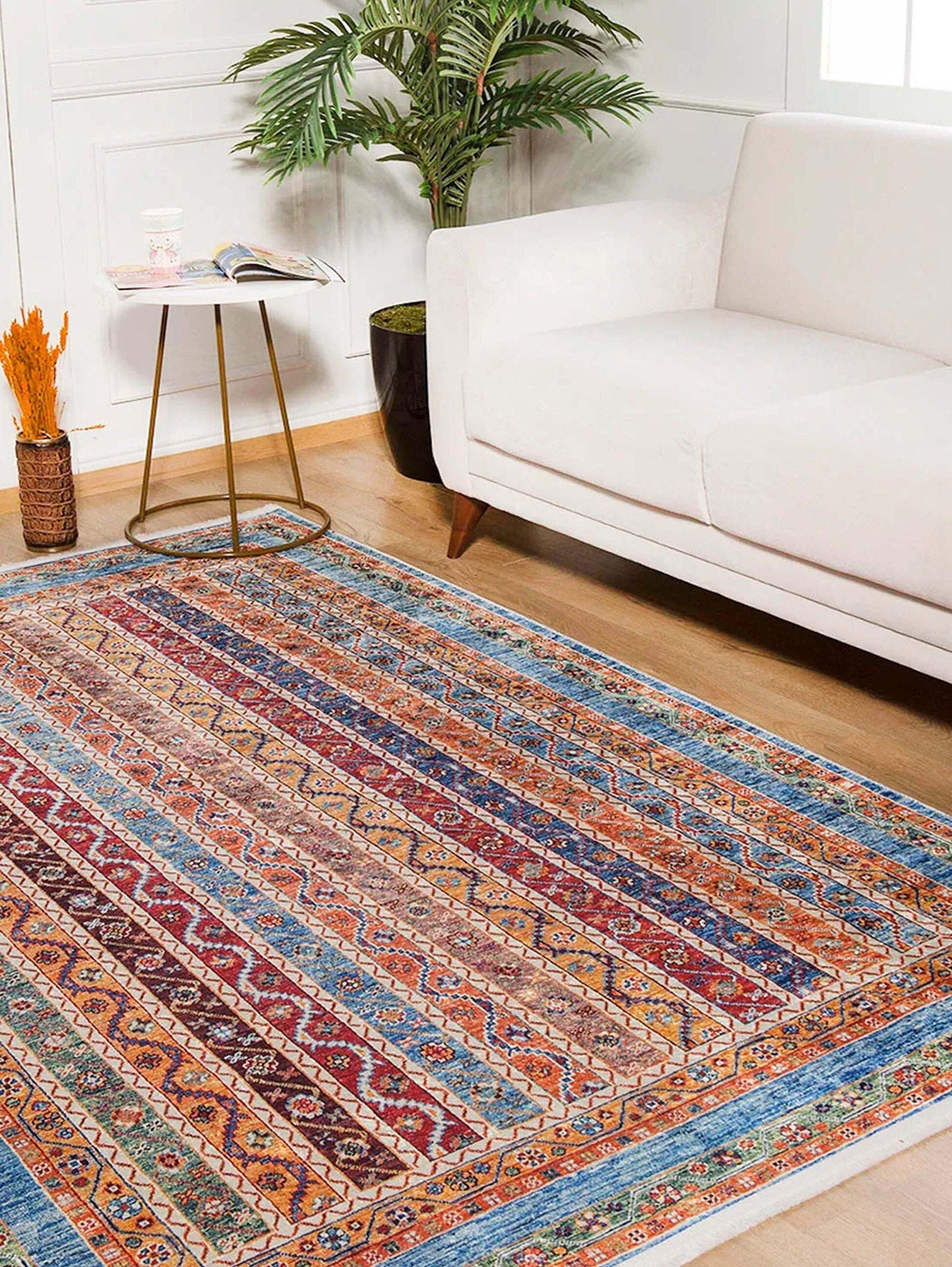 Lillian Colorful Striped Vintage Turkish Rug