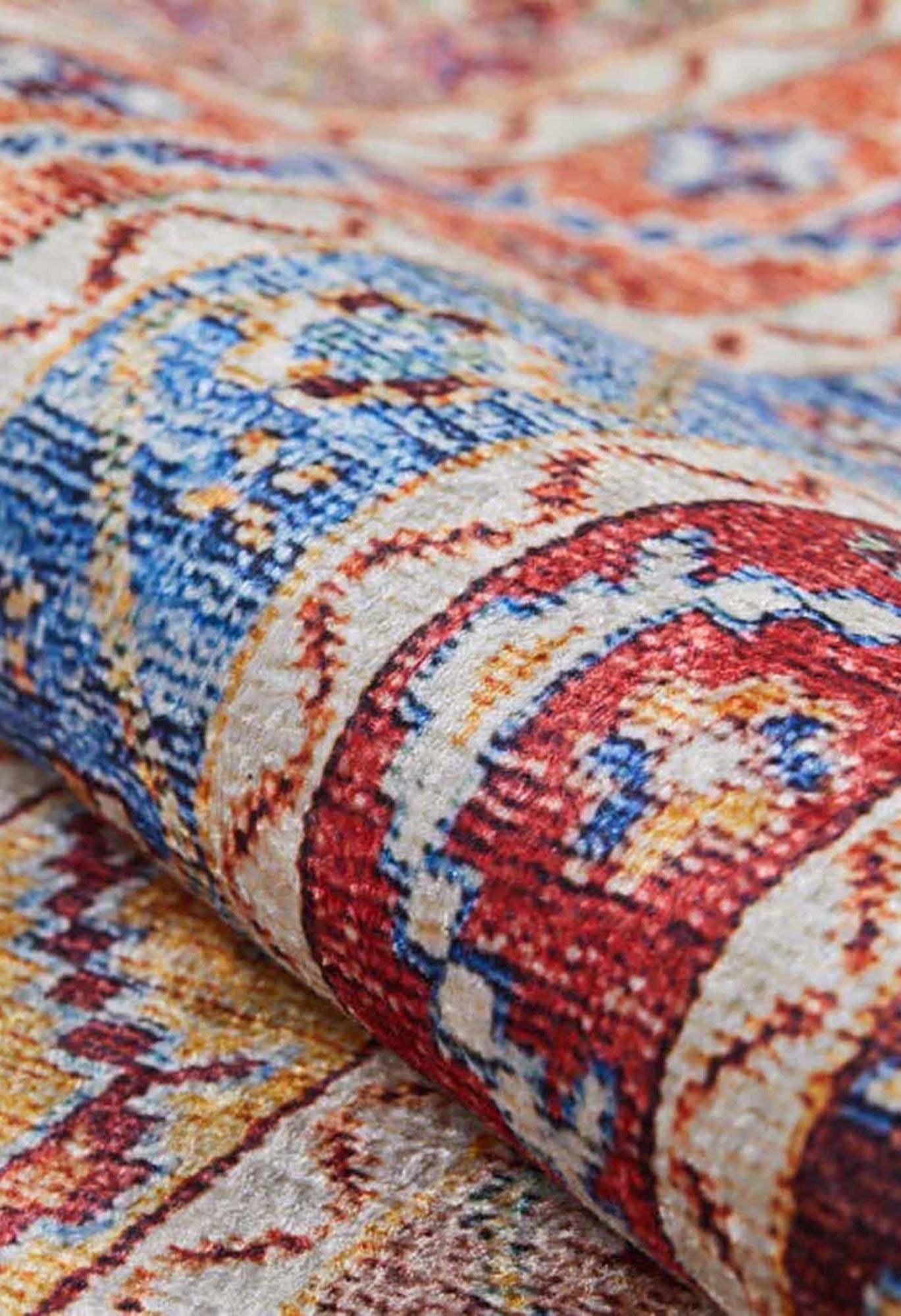 Lillian Colorful Striped Vintage Turkish Rug
