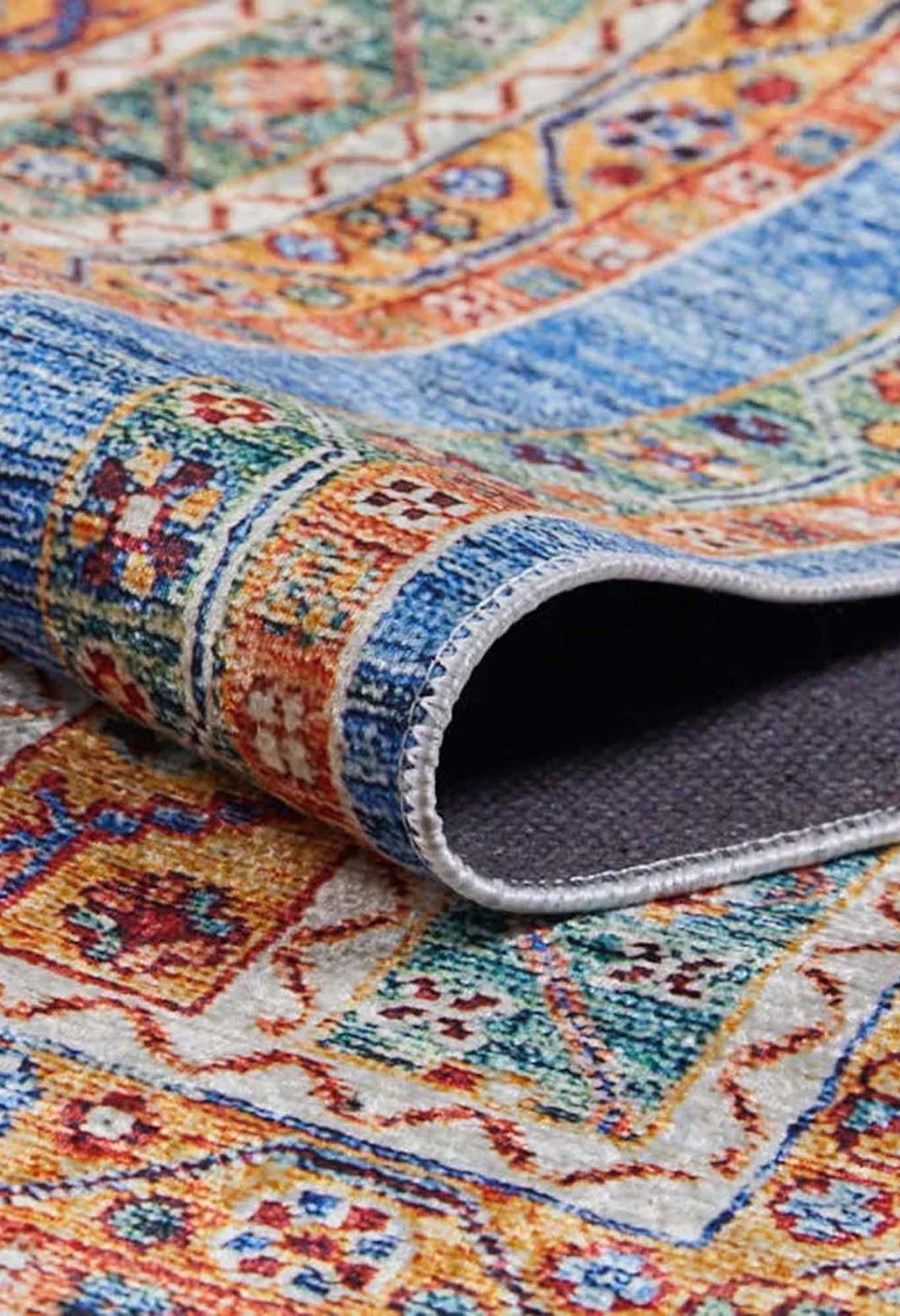 Lillian Colorful Striped Vintage Turkish Rug