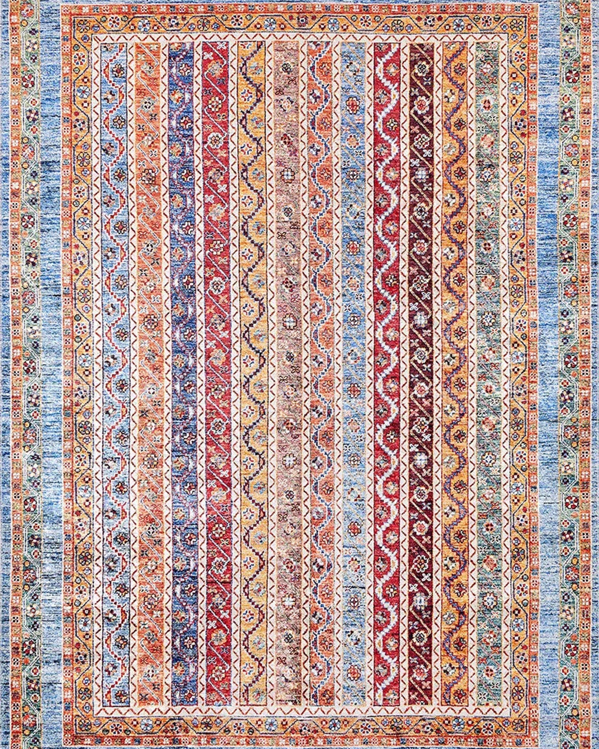 Lillian Colorful Striped Vintage Turkish Rug